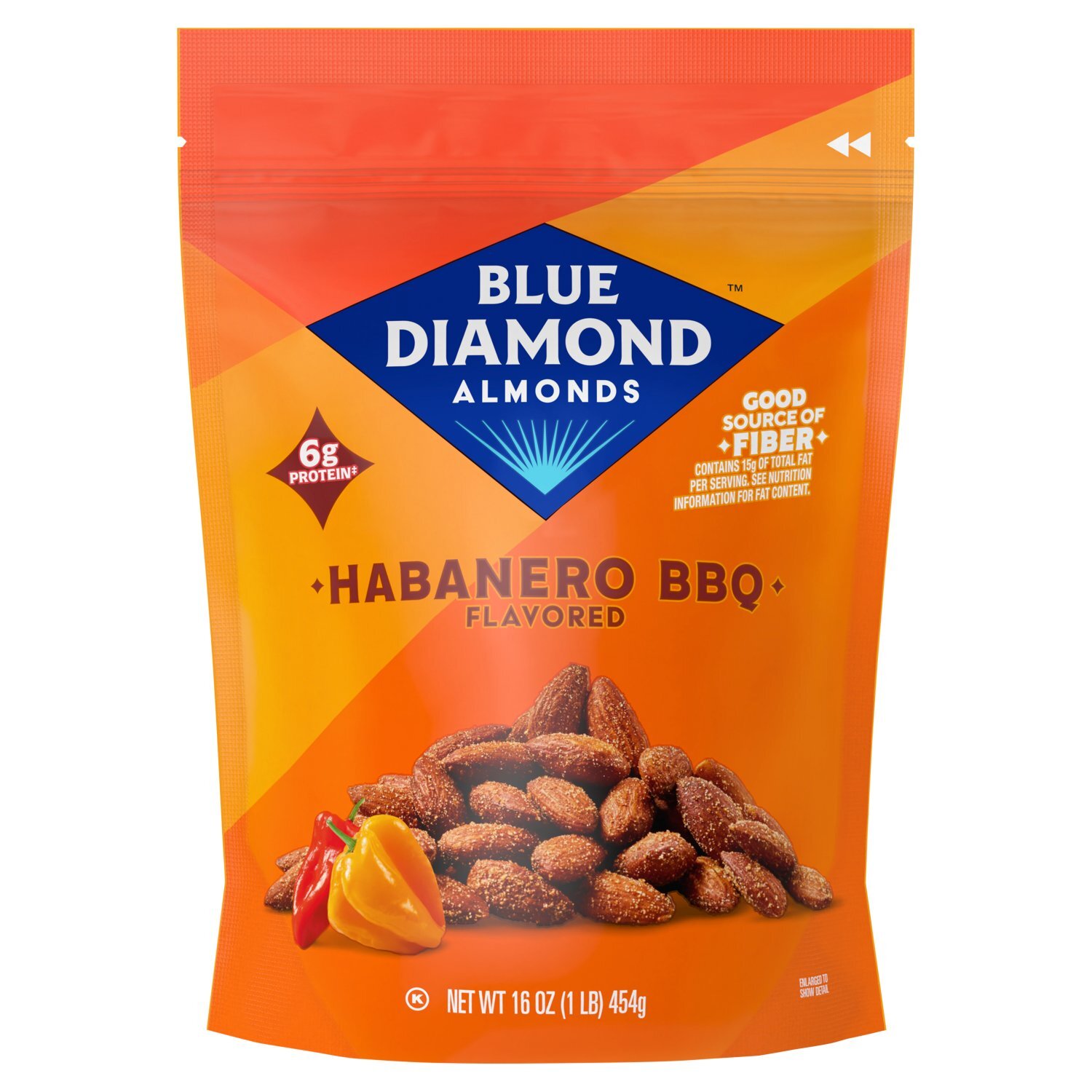 Blue Diamond Almonds Habanero BBQ Flavored Almonds, 16 oz Image 1 of 10
