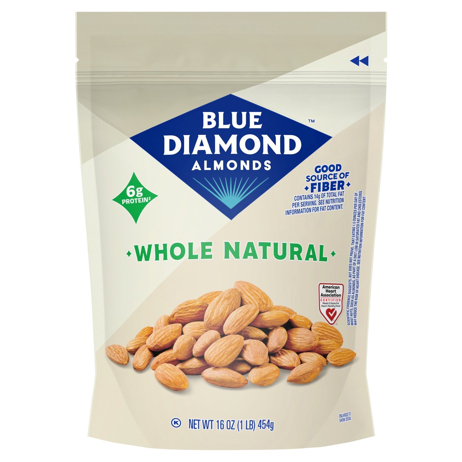 Blue Diamond Almonds Whole Natural Almonds, 16 oz Image 1 of 10