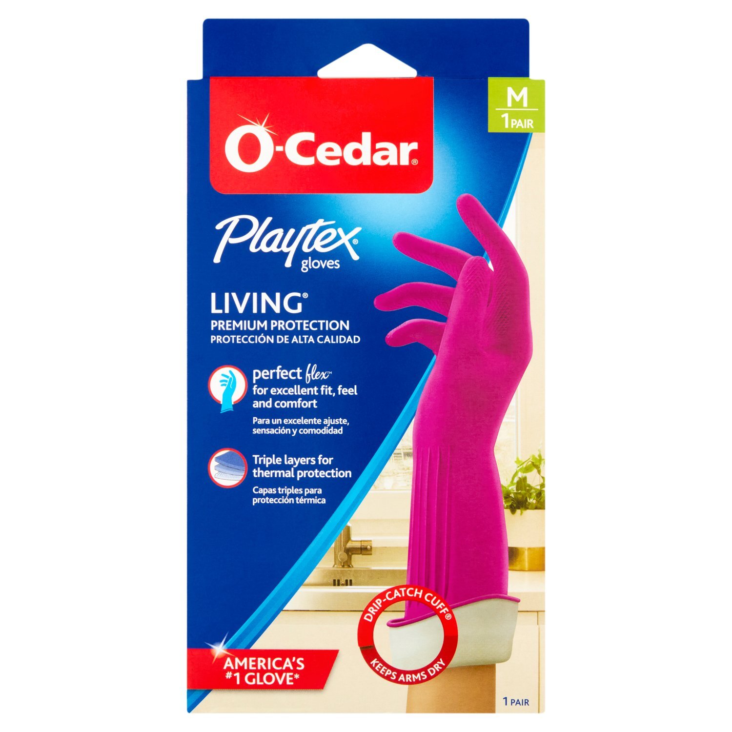 O-Cedar Playtex Living Premium Protection Gloves, Size M, 1 pair Image 1 of 6