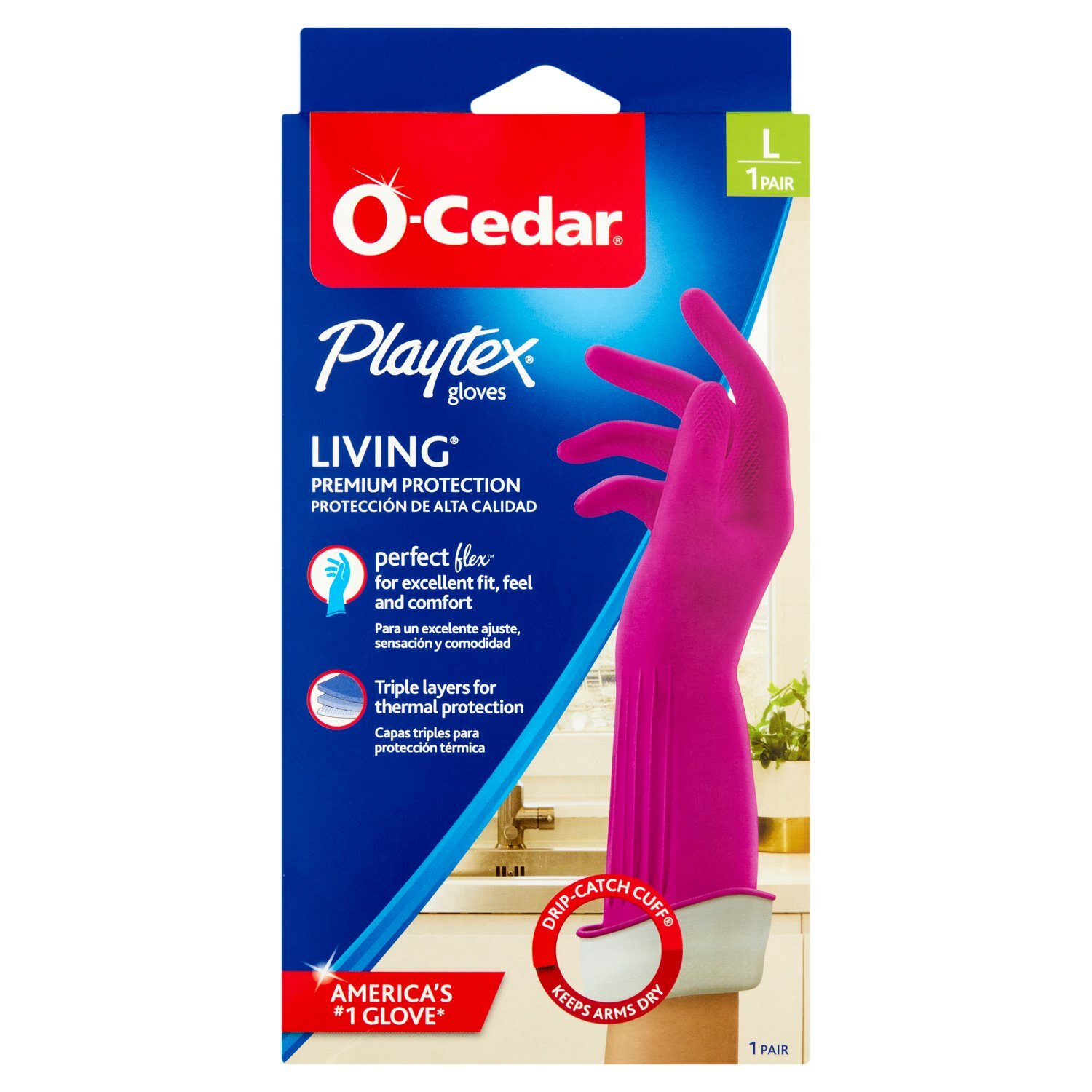 O-Cedar Playtex Living Premium Protection Gloves, Size L, 1 pair Image 1 of 6