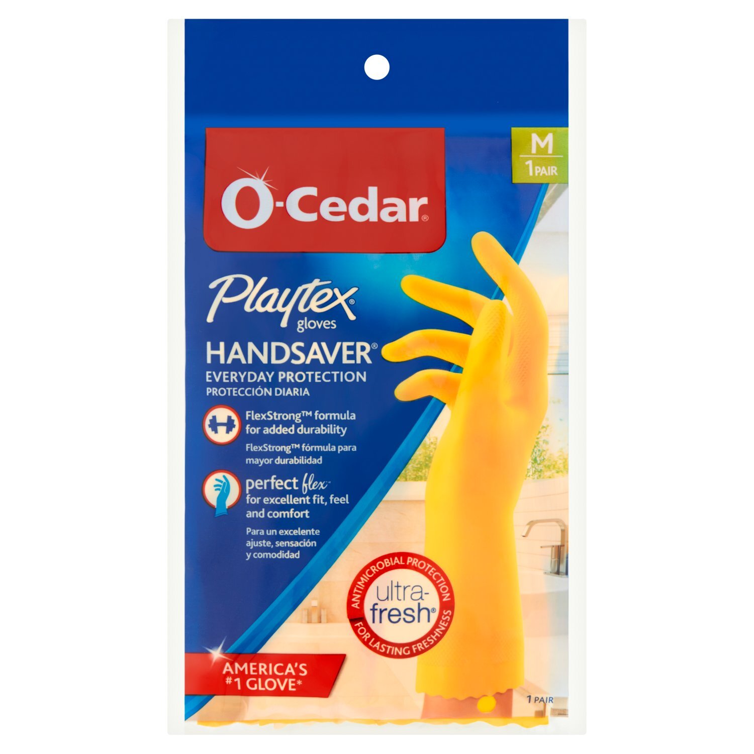 O-Cedar Playtex Handsaver Everyday Protection Gloves, M, 1 pair Image 1 of 6