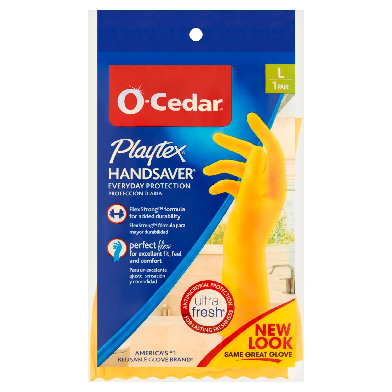 O-Cedar Playtex Handsaver Everyday Protection Gloves, L, 1 pair Image 1 of 6