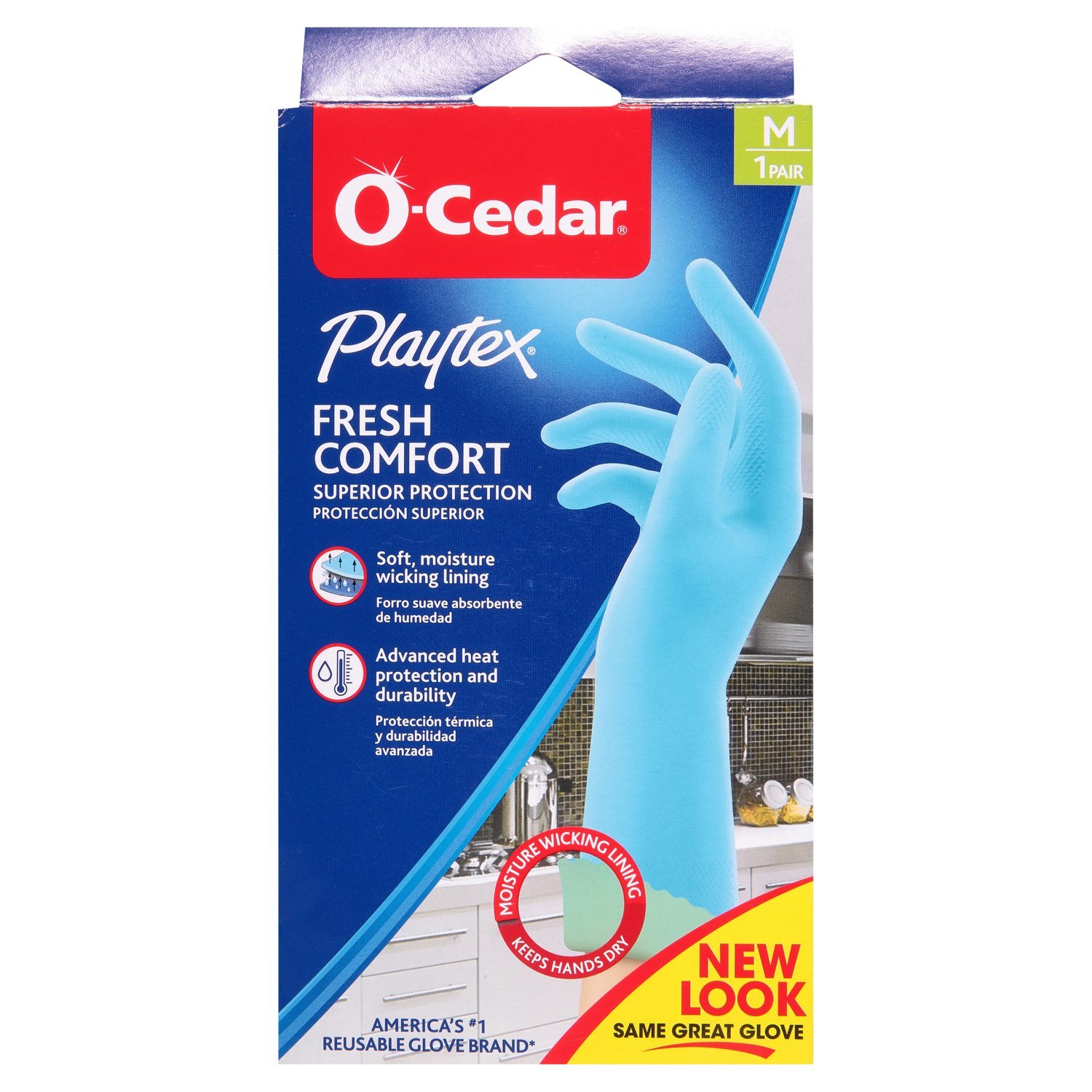 O-Cedar Playtex Fresh Comfort Superior Protection Gloves, M, 1 pair Image 1 of 12