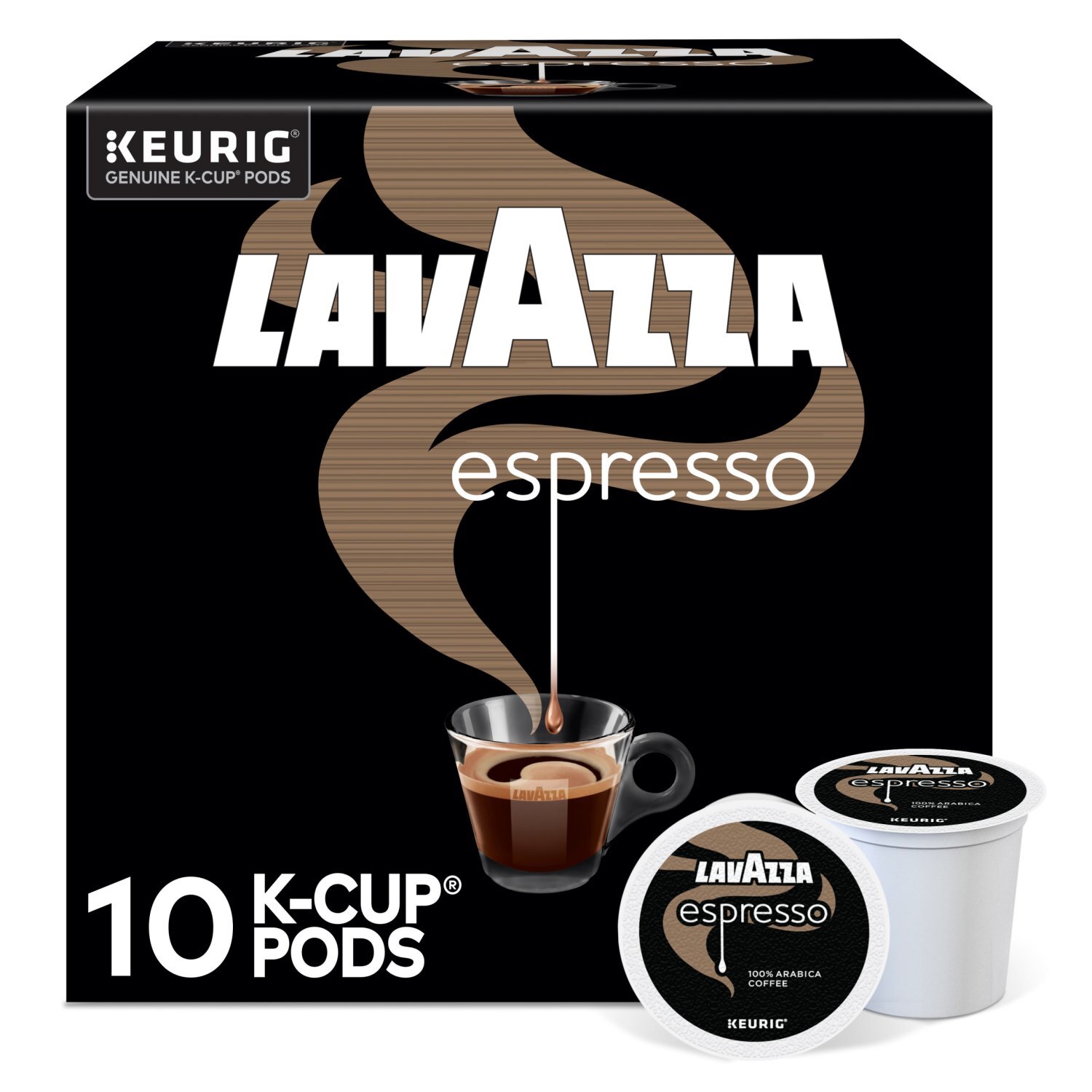 Lavazza Espresso 100% Arabica Ground Coffee K-Cup Pods, 0.41 oz 