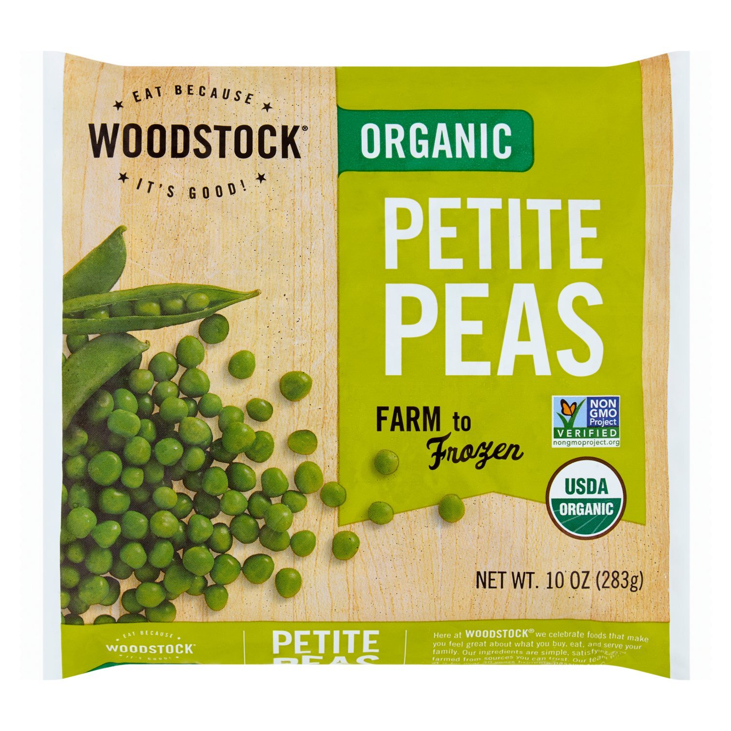 Woodstock Organic Petite Peas, 10 oz Image 1 of 6