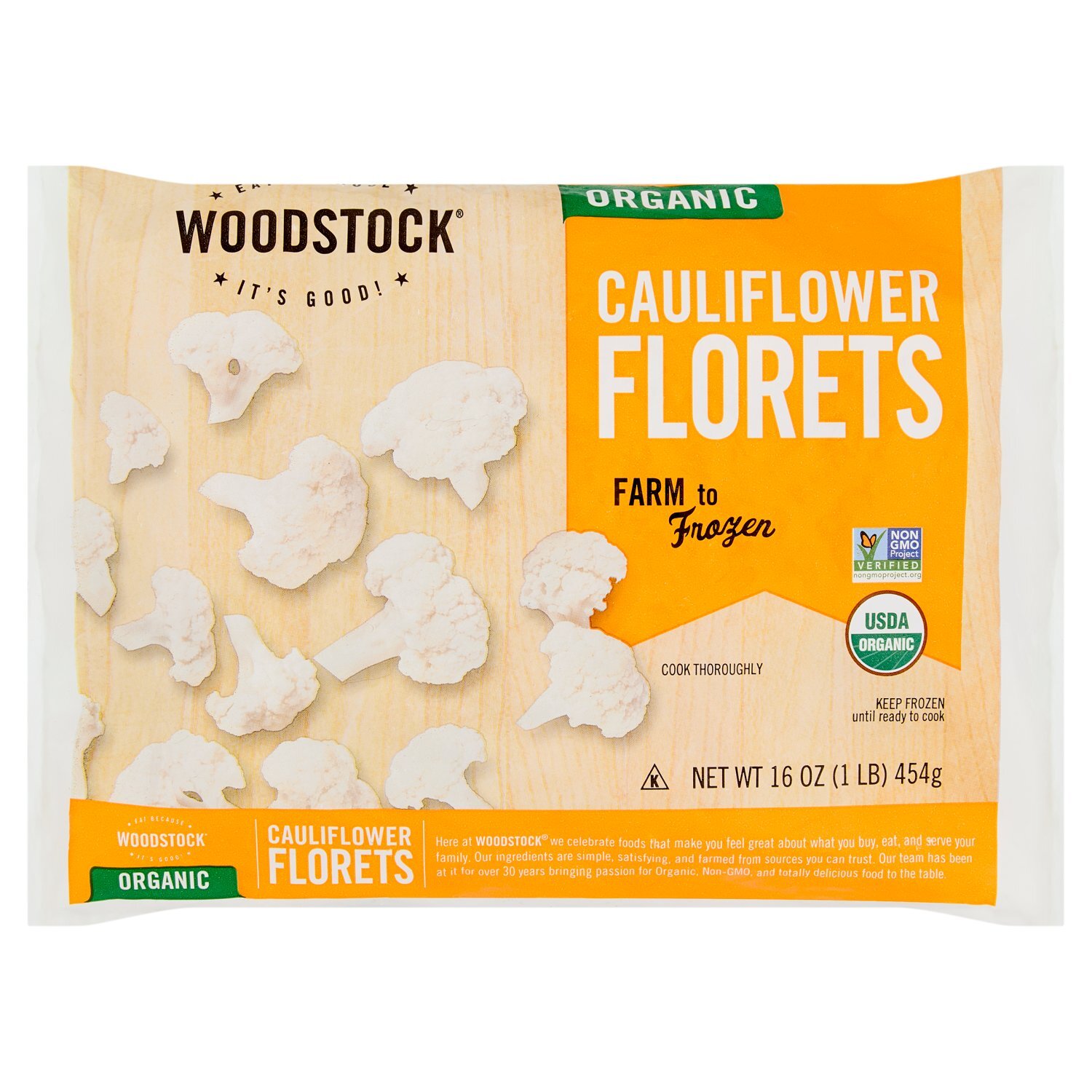Woodstock Organic Cauliflower Florets, 16 oz Image 1 of 5