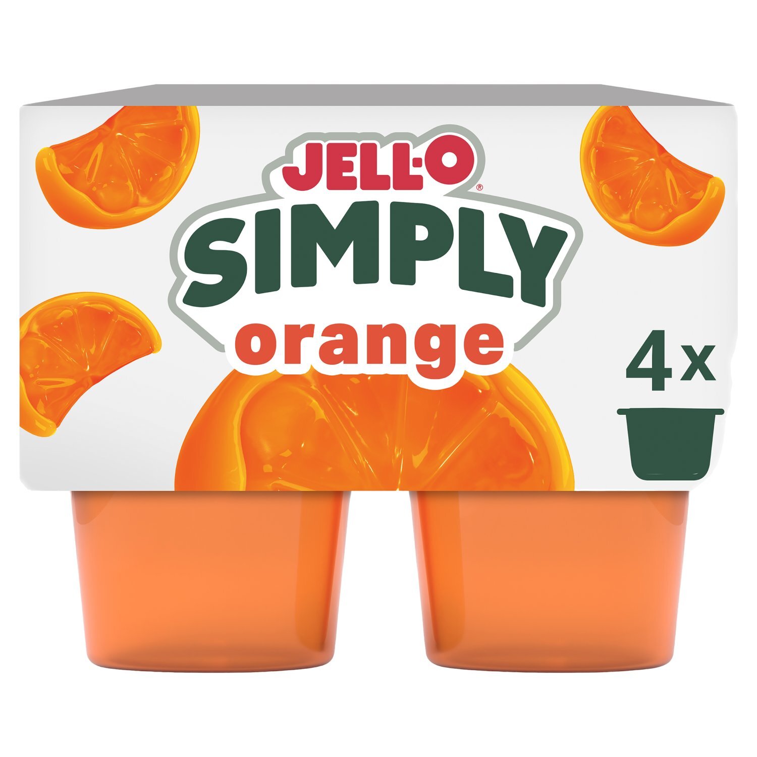 Jell-O Simply Orange Gelatin Snacks, 4 count, 13.5 oz - The Fresh