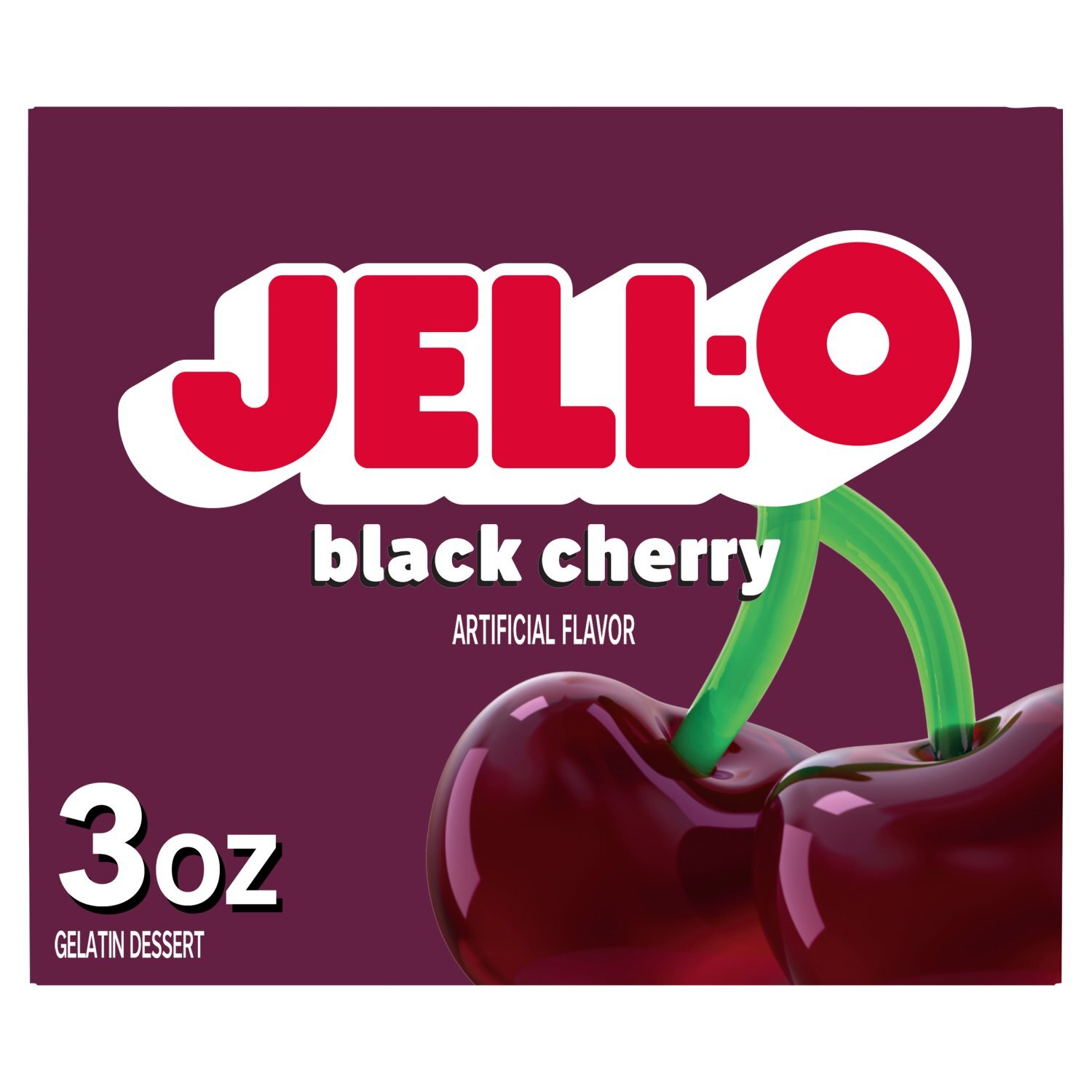 Jell-O Black Cherry Gelatin Dessert, 3 oz Image 1 of 7