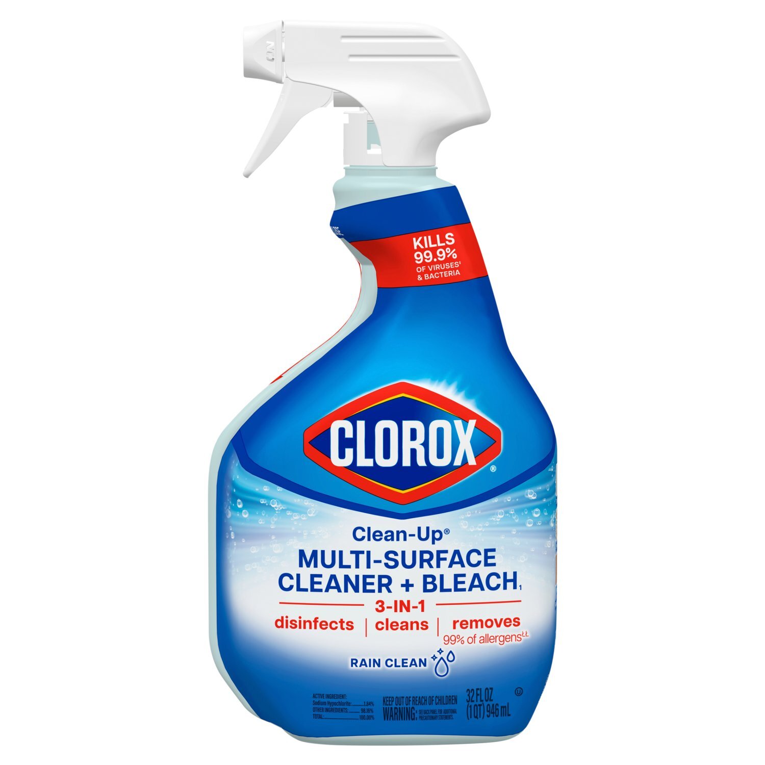 Clorox Clean-Up Rain Clean Multi-Surface Cleaner + Bleach, 32 fl oz Image 1 of 10