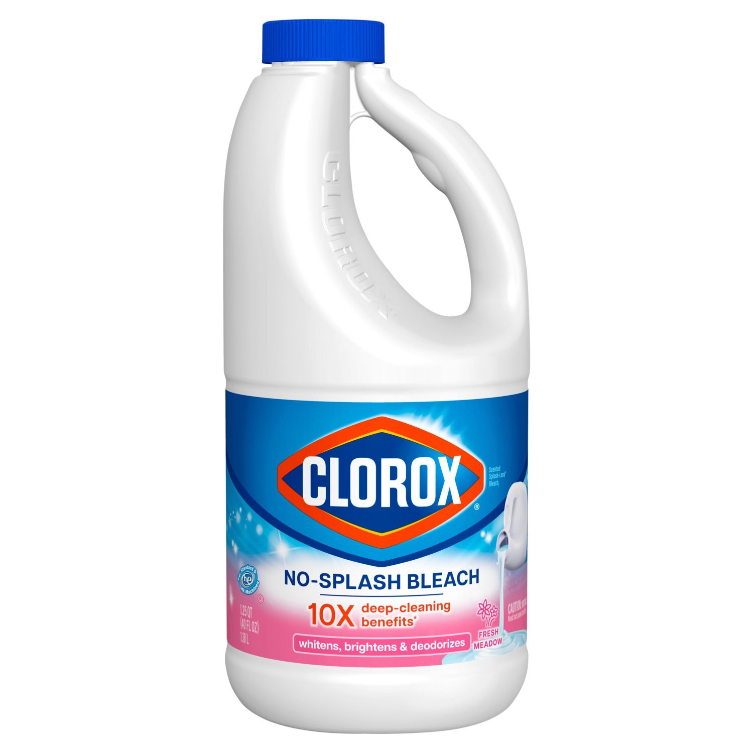 Clorox Fresh Meadow No-Splash Bleach, 40 fl oz Image 1 of 9