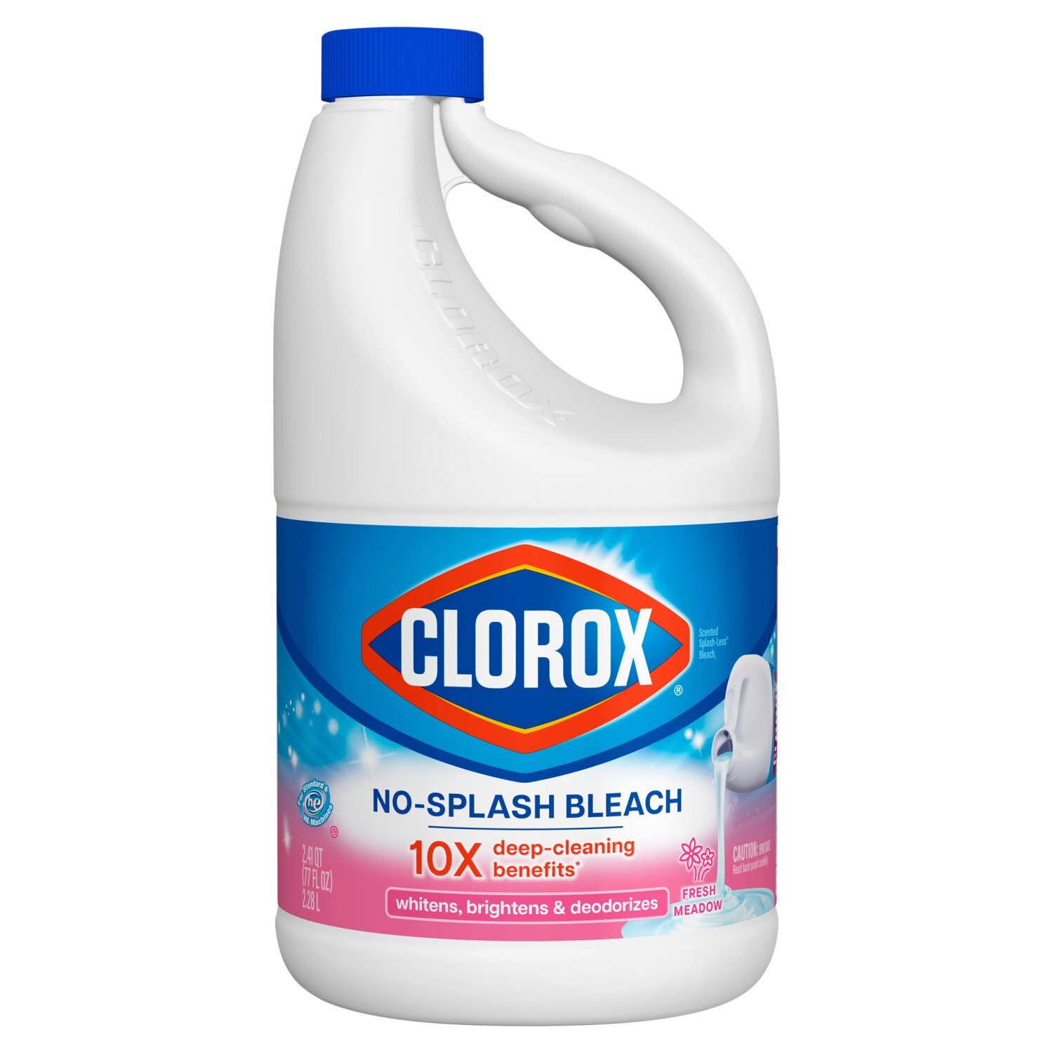 Clorox Fresh Meadow No-Splash Bleach, 77 fl oz Image 1 of 9