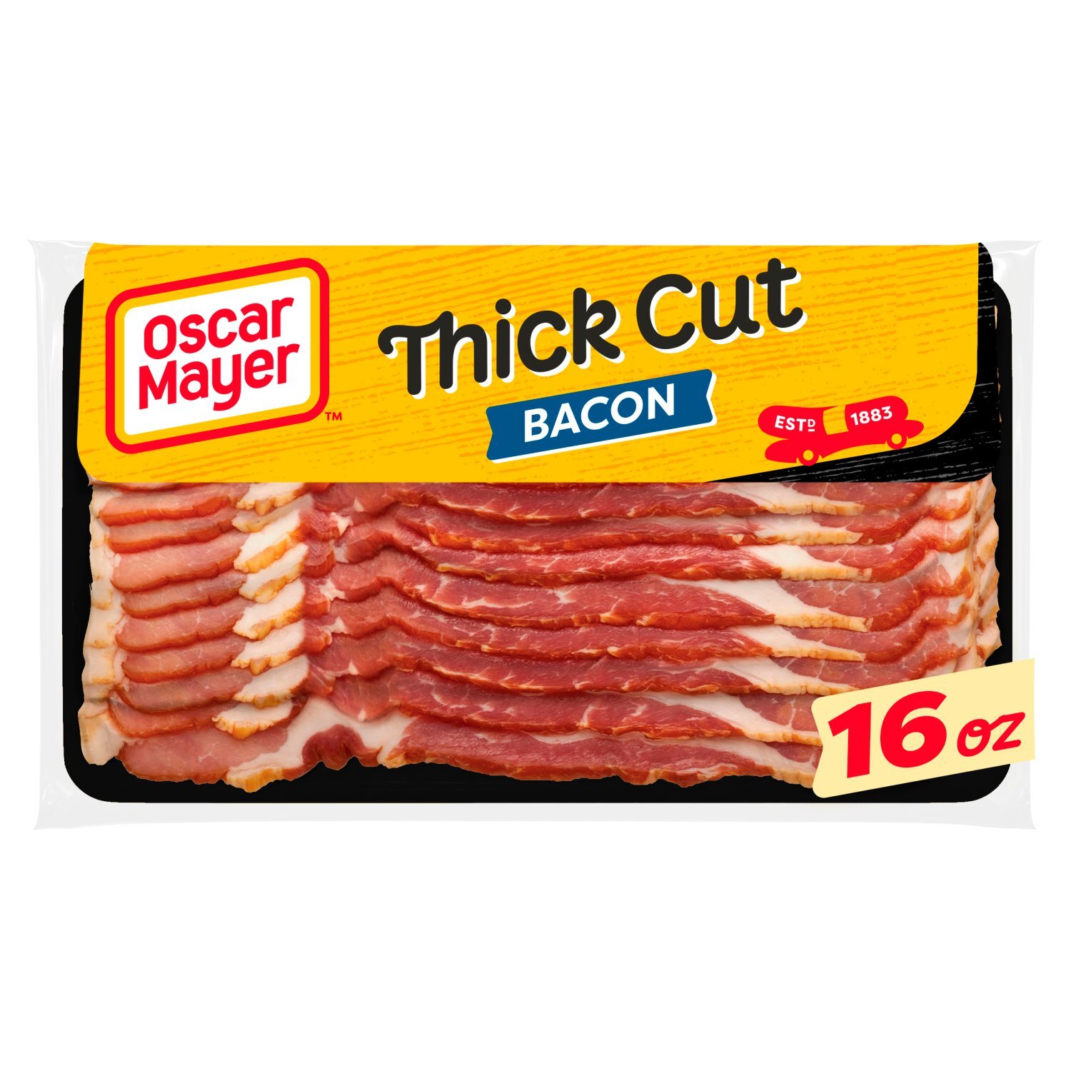 Oscar Mayer Naturally Hardwood Smoked Thick Cut Bacon, 16 oz Image 1 of 8