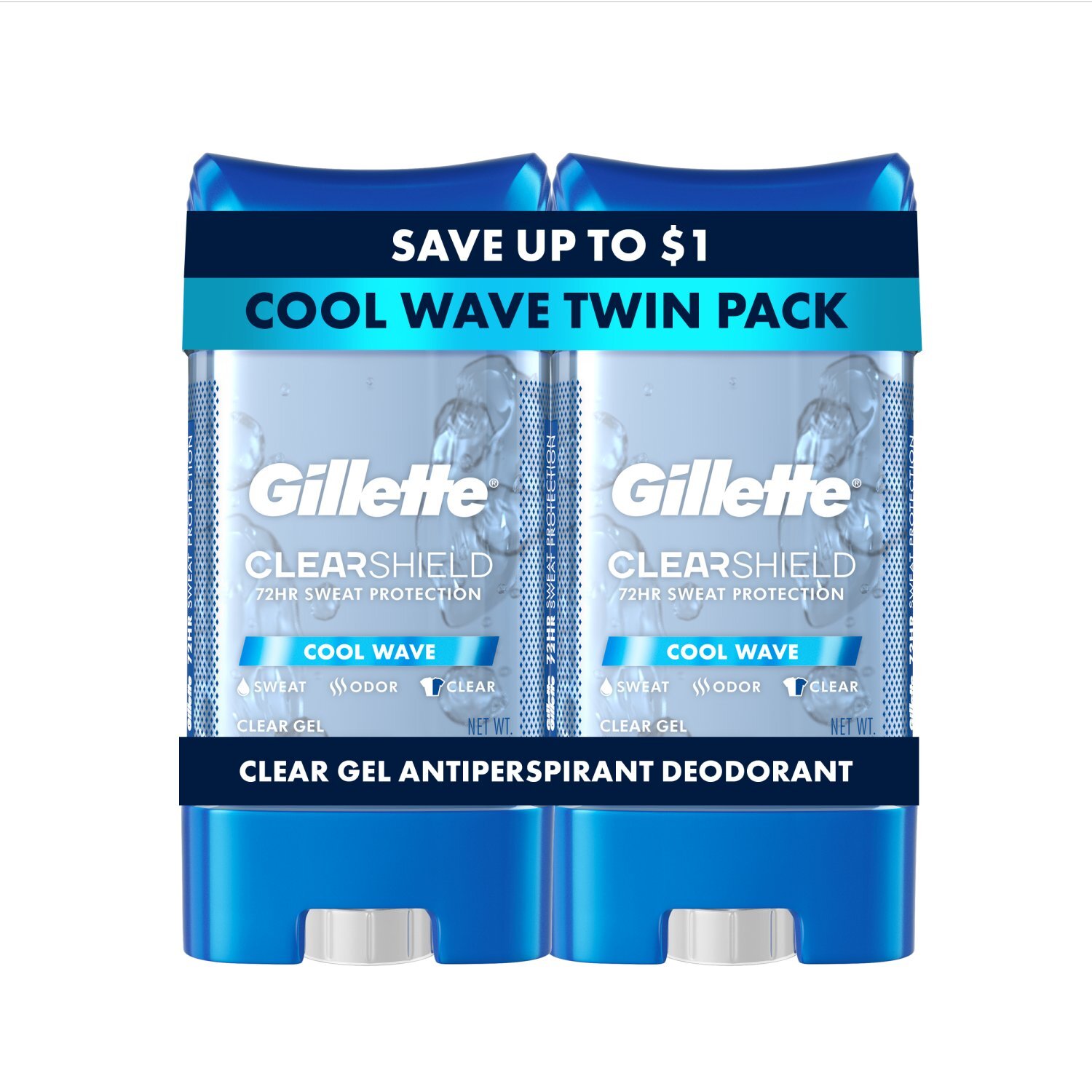 Gillette Clear Gel Antiperspirant and Deodorant for Men Cool Wave