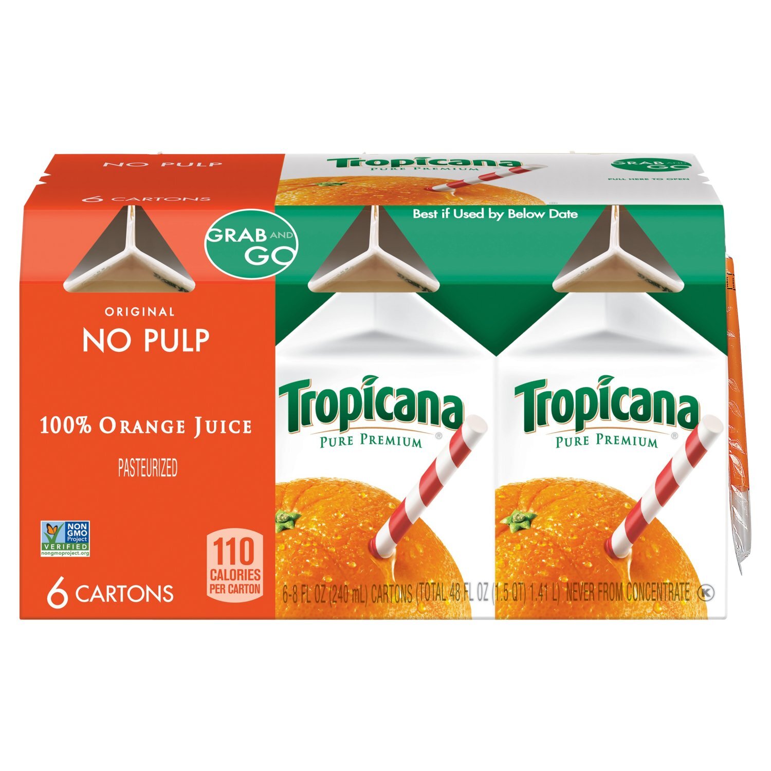 Tropicana Pure Premium 100% Orange Juice Original No Pulp 8 Fl Oz