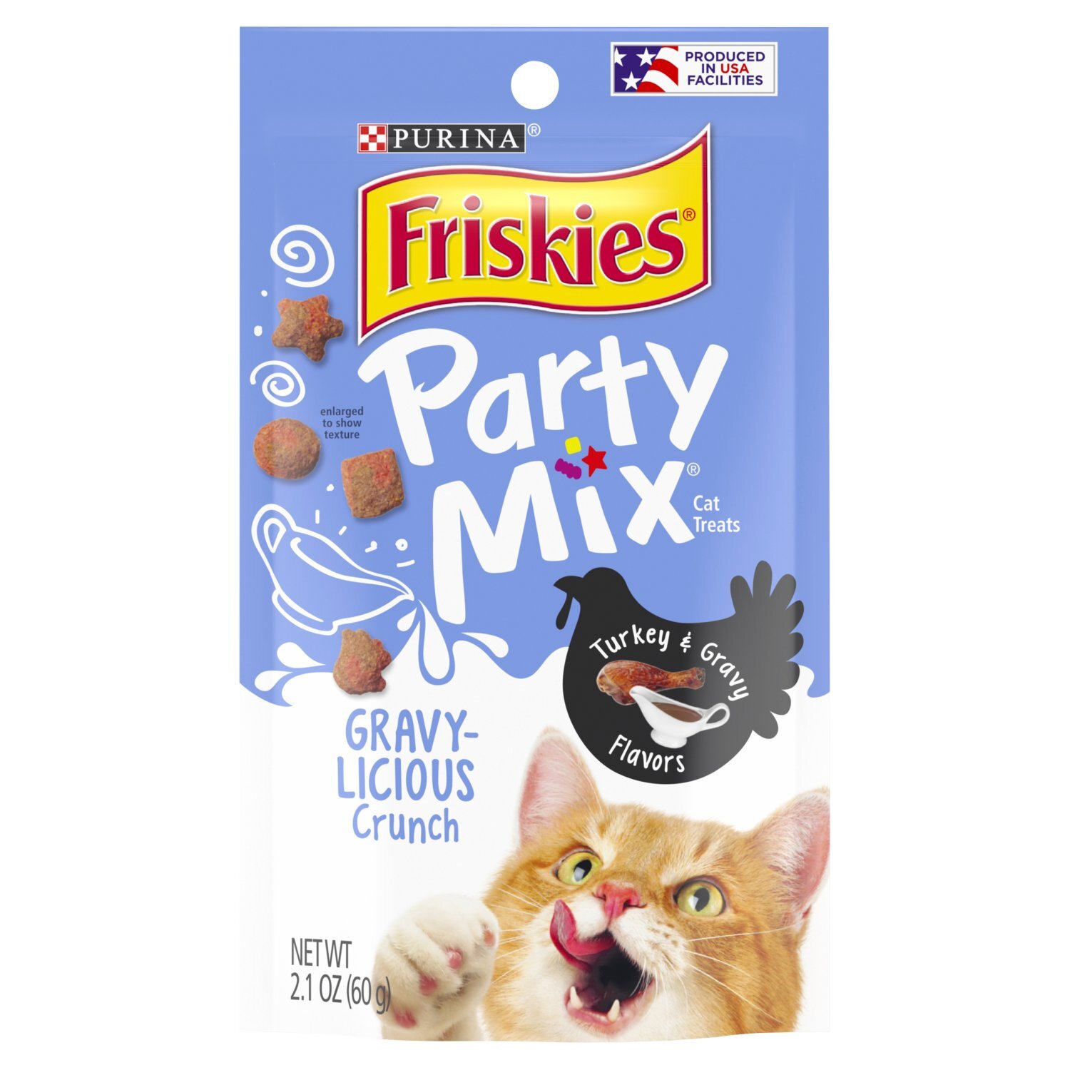 Purina Friskies Party Mix Turkey & Gravy Flavors Cat Treats, 2.1 oz Image 1 of 9