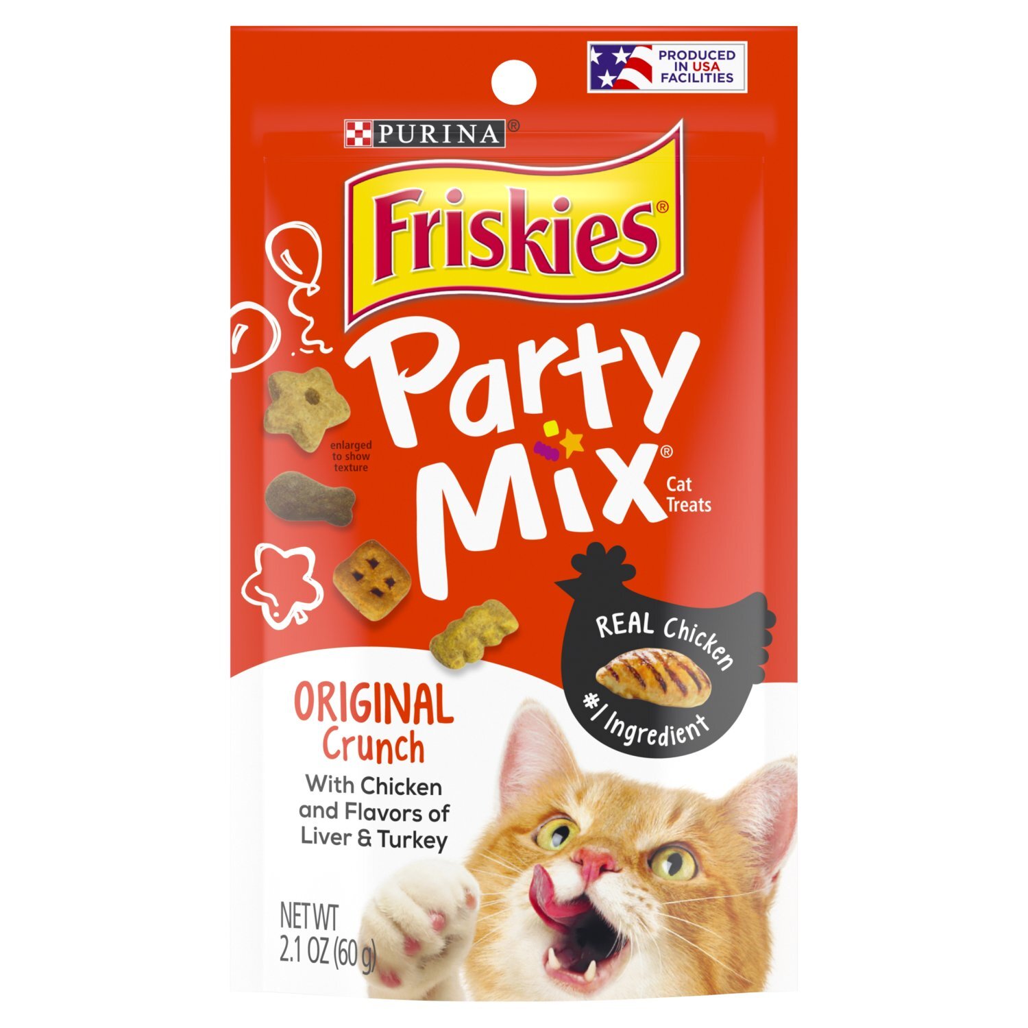 Purina Friskies Party Mix Original Crunch Cat Treats, 2.1 oz Image 1 of 9