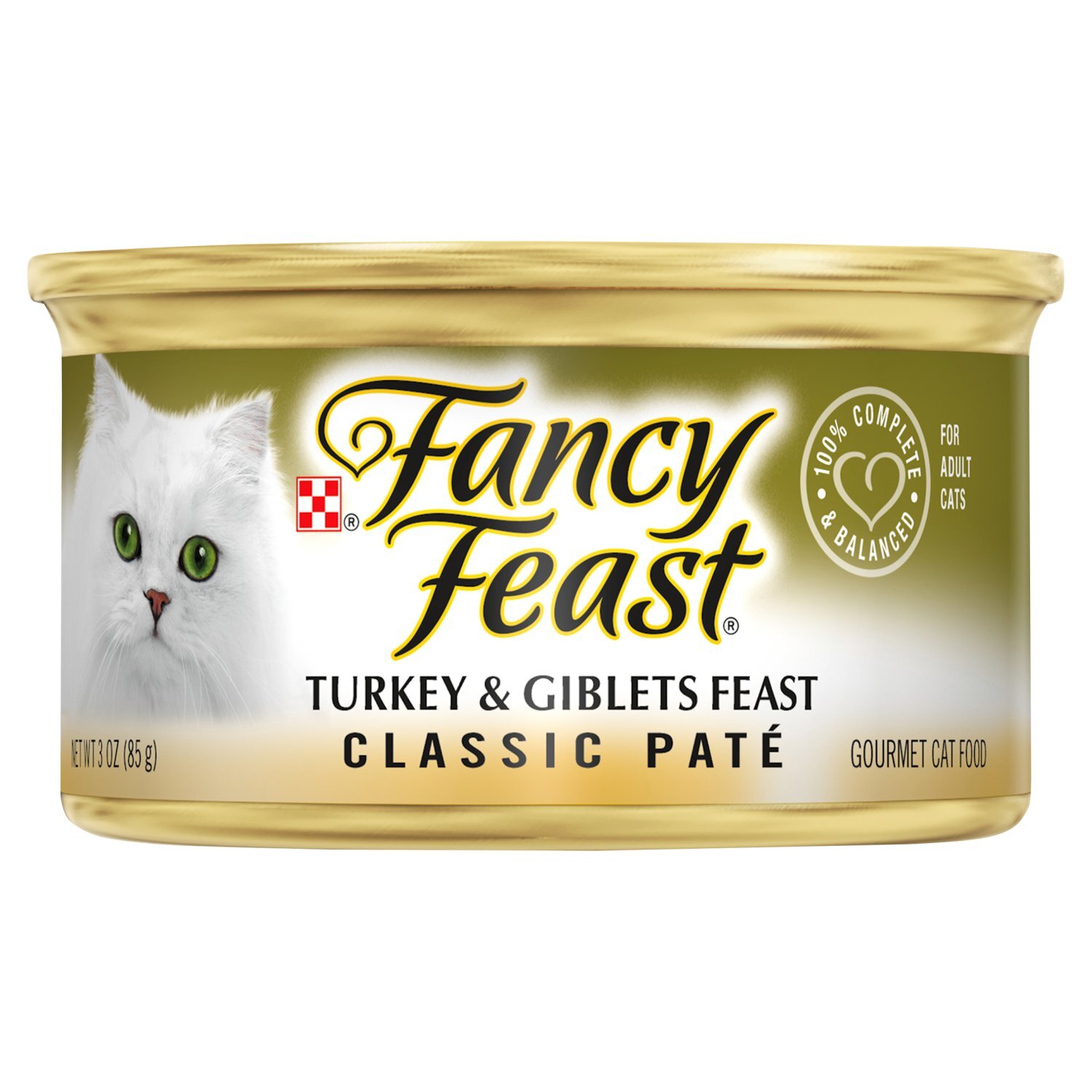 Purina Fancy Feast Turkey & Giblets Feast Classic Paté Gourmet Cat Food, 3 oz Image 1 of 7