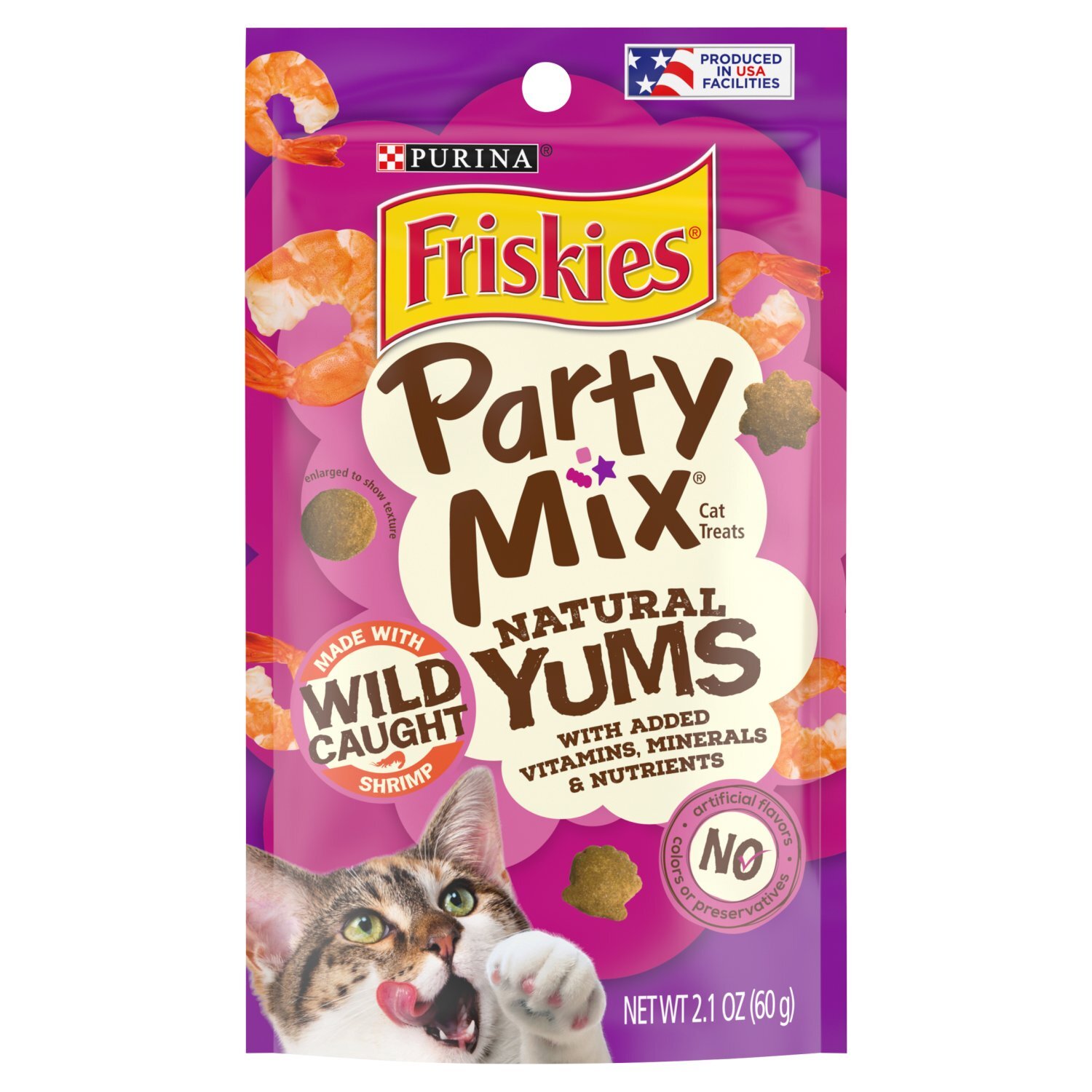 Purina Friskies Party Mix Natural Yums Cat Treats, 2.1 oz Image 1 of 9