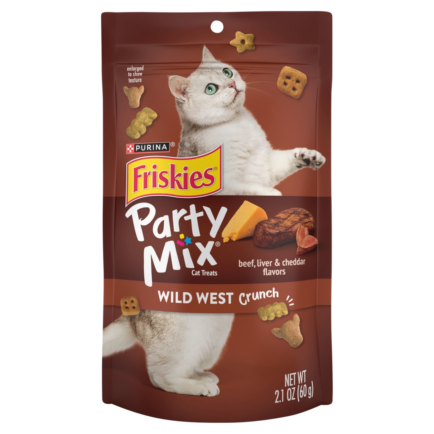 Purina Friskies Party Mix Beef, Liver & Cheddar Flavors Cat Treats, 2.1 oz Image 1 of 9