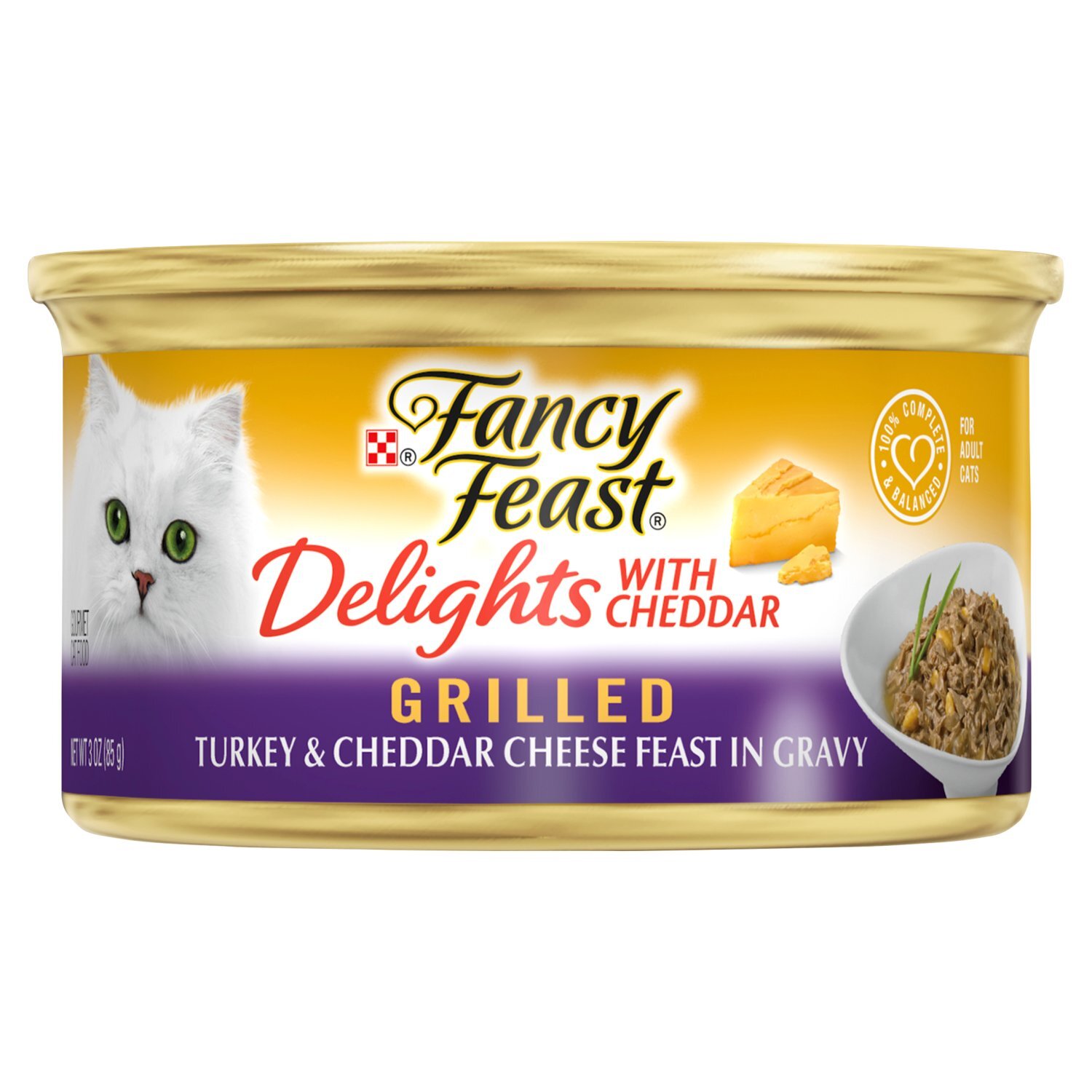 Purina Fancy Feast Delights with Cheddar Gourmet Cat Food, 3 oz Image 1 of 5