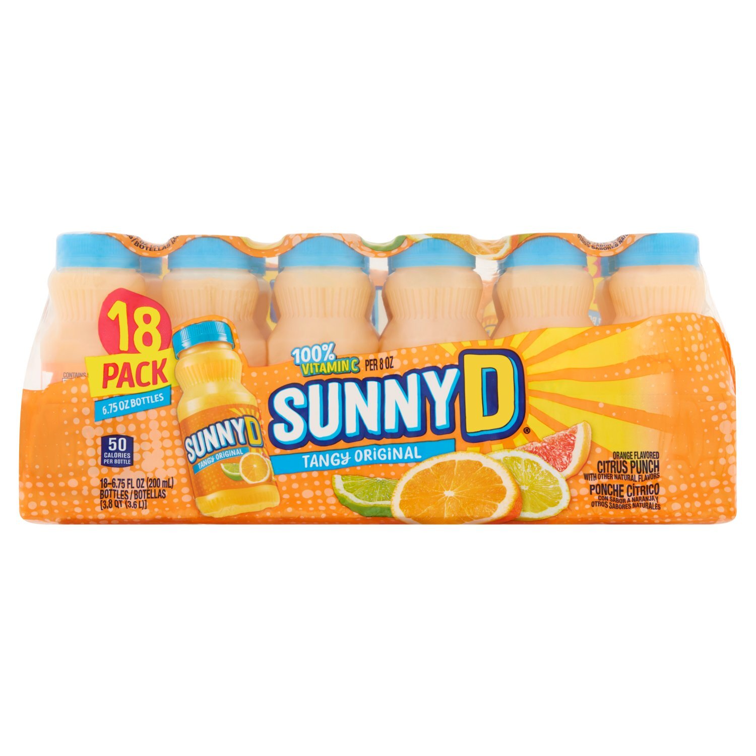 Sunny D Tangy Original Orange Flavored Citrus Punch Juice, 6.75 fl