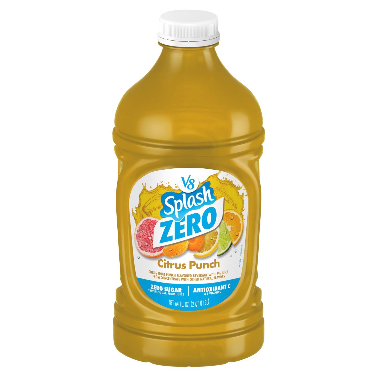 V8 Splash Zero Sugar Citrus Fruit Punch Flavored Beverage, 1.9 l
