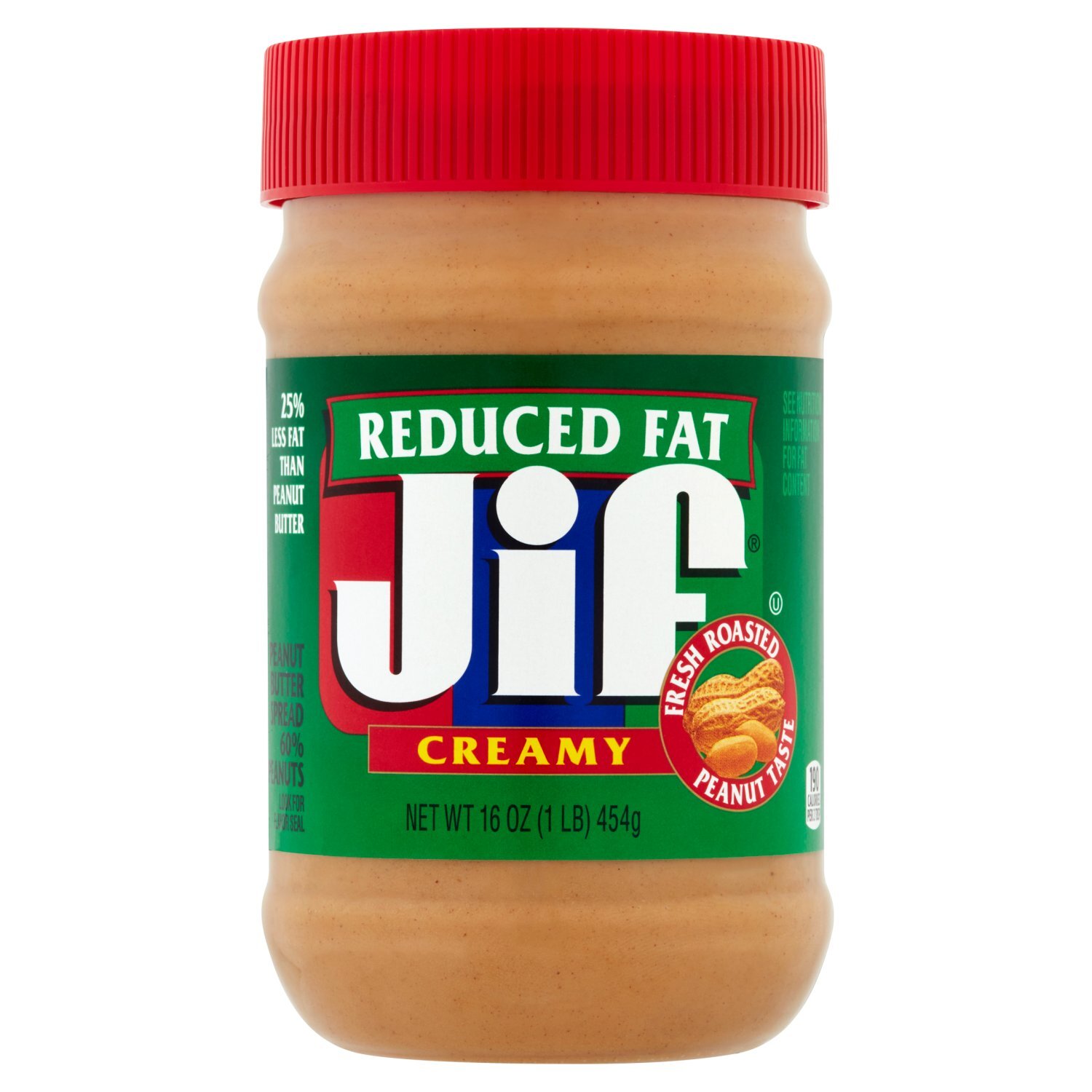 Jif Reduced Fat Creamy Peanut Butter Spread, 16 oz Image 1 of 5