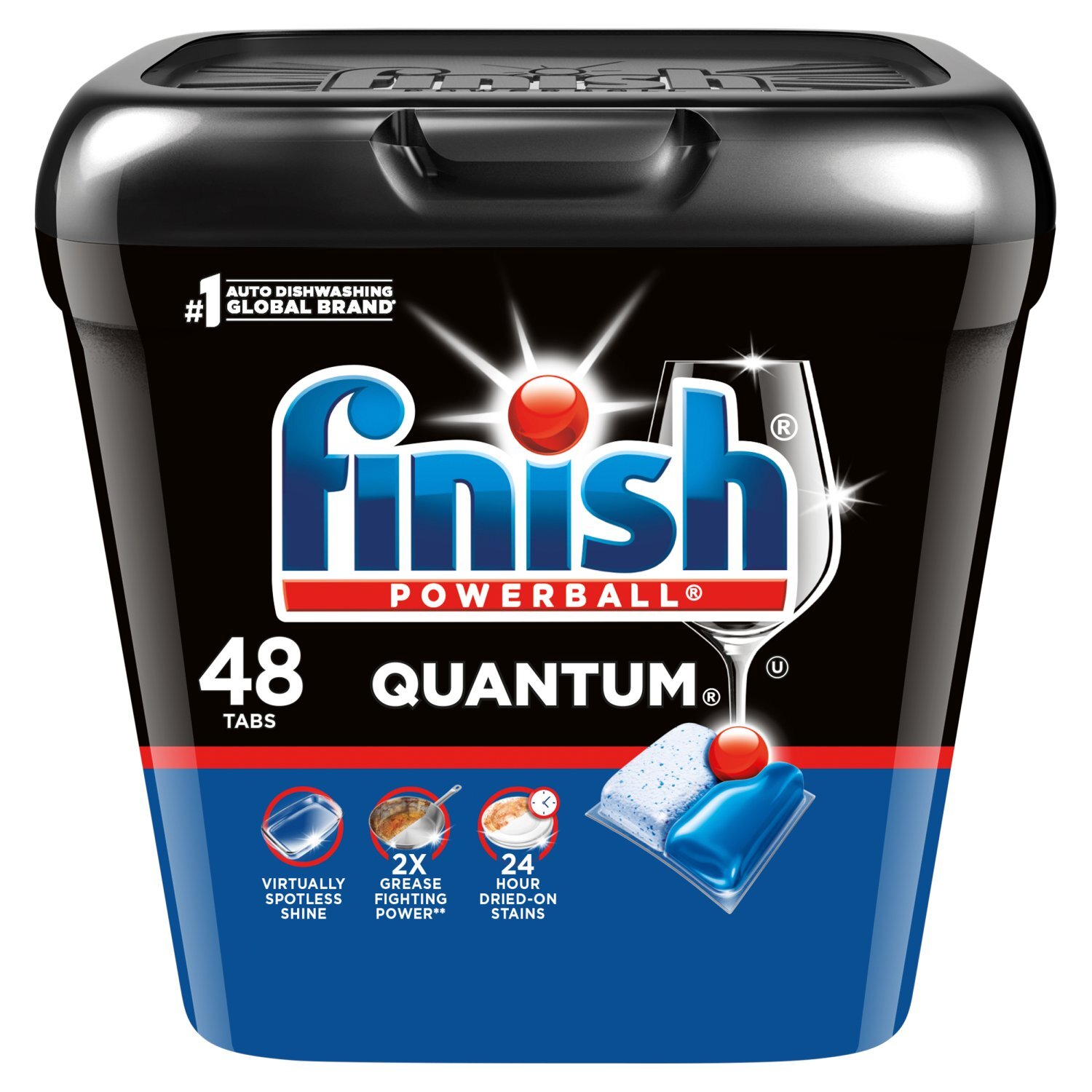 Finish Quantum Powerball Dishwasher Detergent, 48 count, 21.1 oz Image 1 of 8