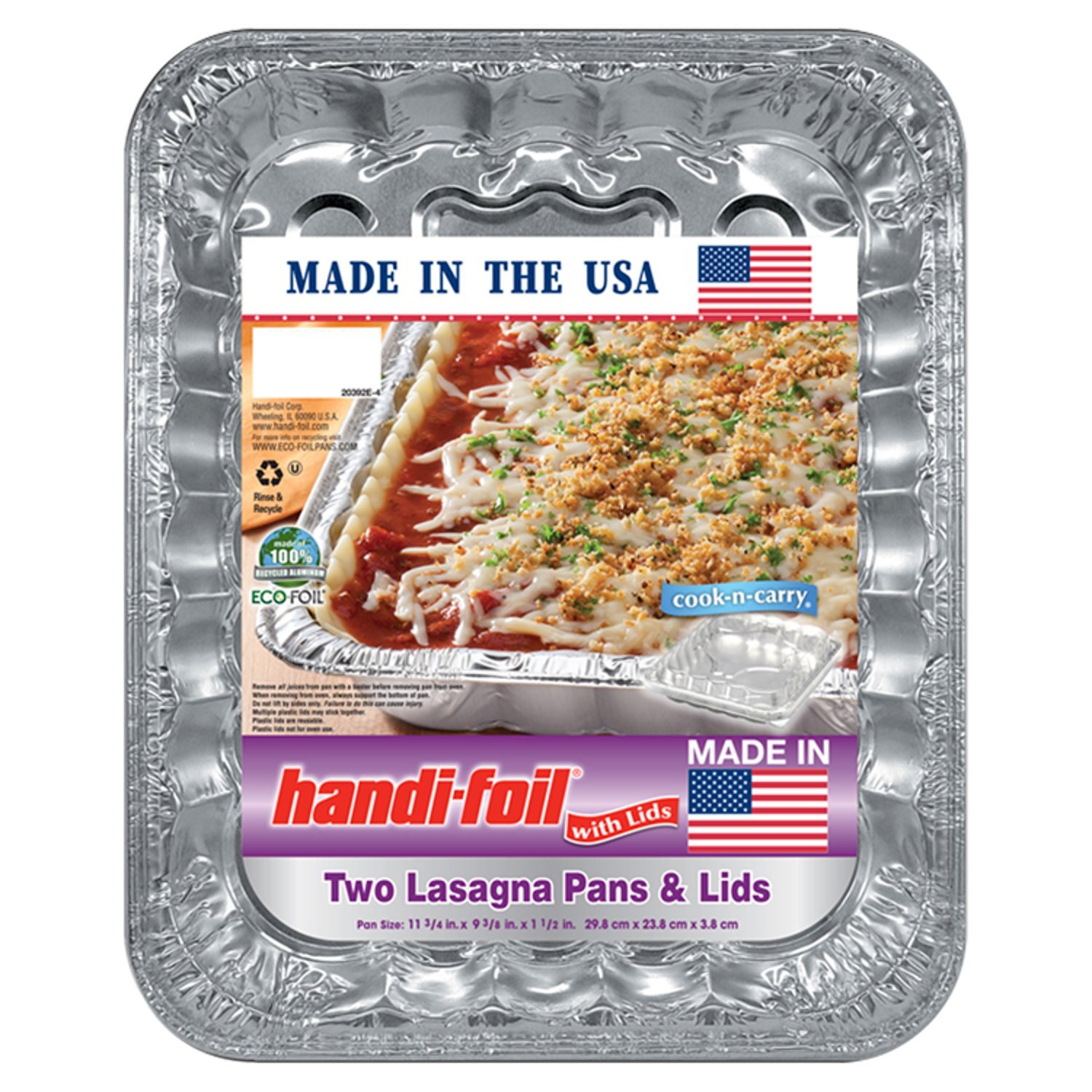 HANDI FOIL LASAGNA PANS & LIDS 2CT Image 1 of 2