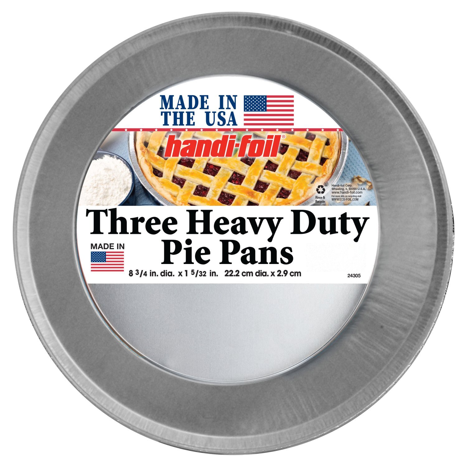 Handi Foil Heavy Duty Pie Pans, 3 Count Image 1 of 2