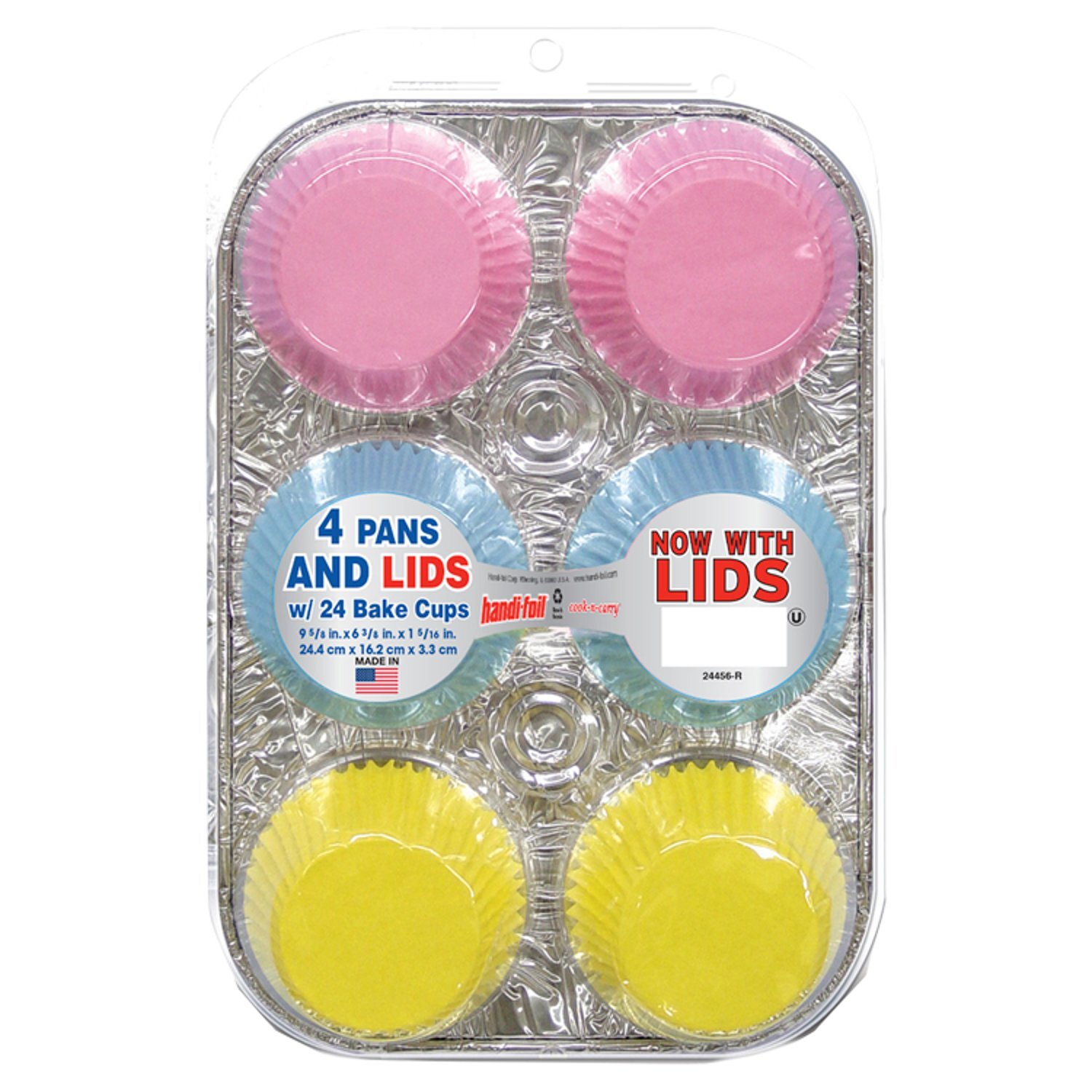 Handi Foil Muffin Pans with Lids, 24 Bake Cups, 4 Pans Image 1 of 2