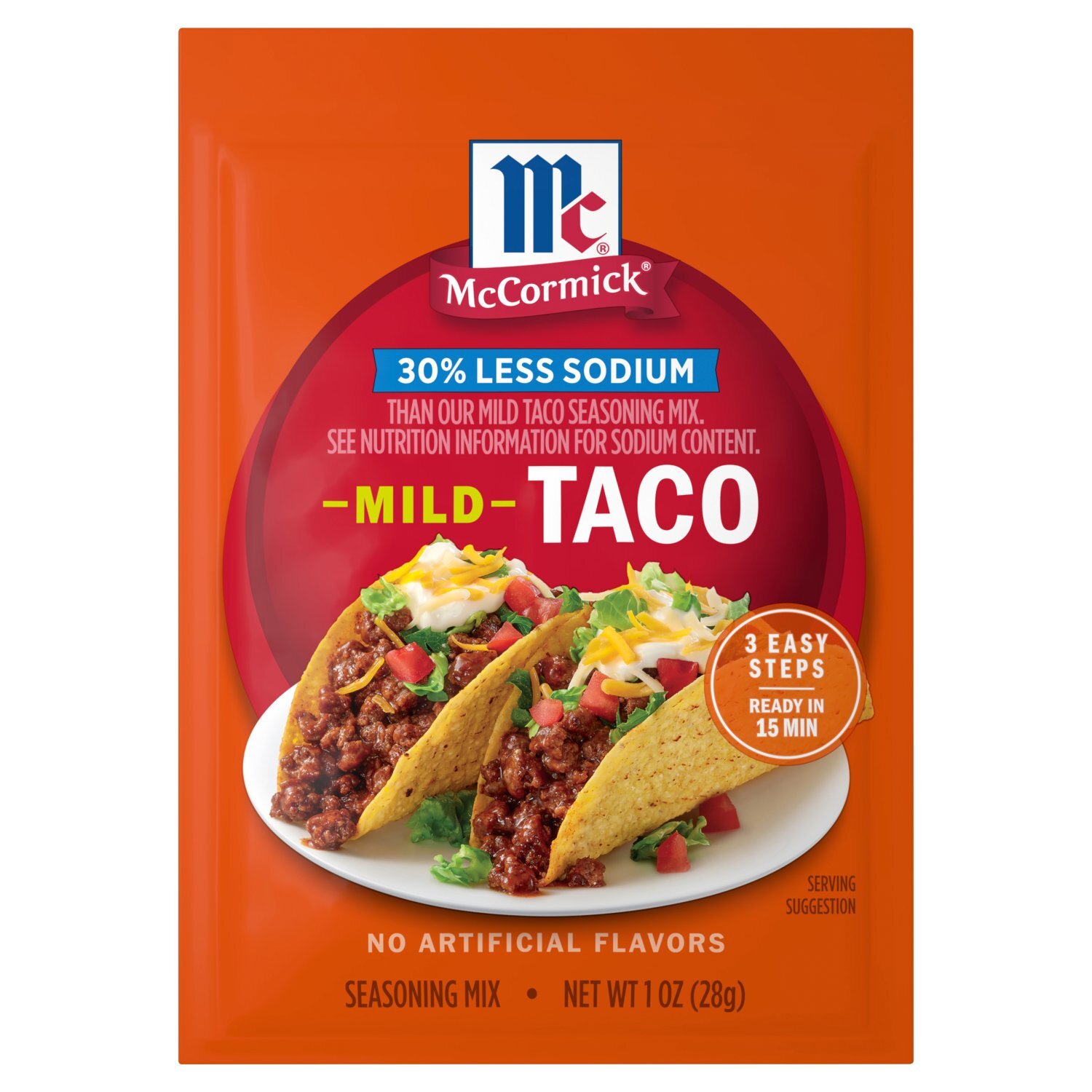 McCormick 30% Less Sodium Mild Taco Seasoning Mix, 1 oz - The 