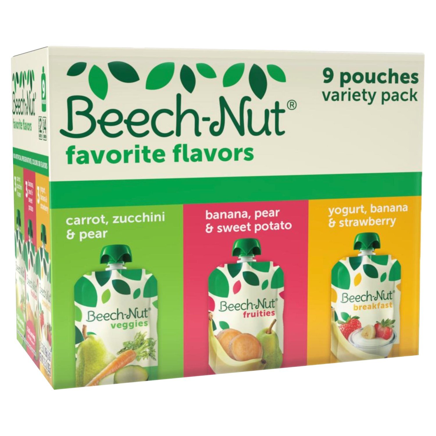 Beech-Nut Favorite Flavors Baby Food Variety Pack, 9 count, 3.5 oz Image 1 of 5