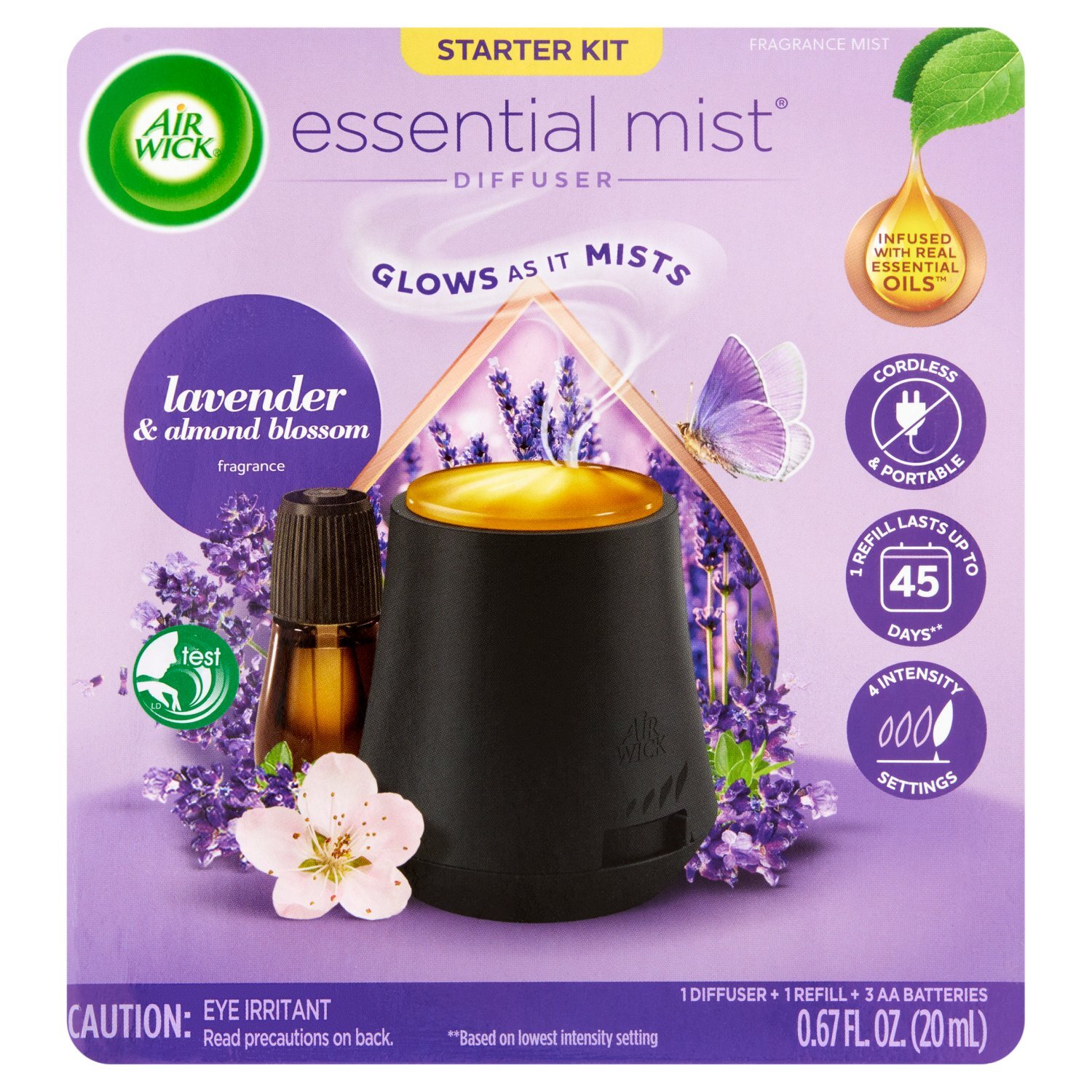 Air Wick Lavender & Almond Blossom Fragrance Essential Mist Diffuser Starter Kit