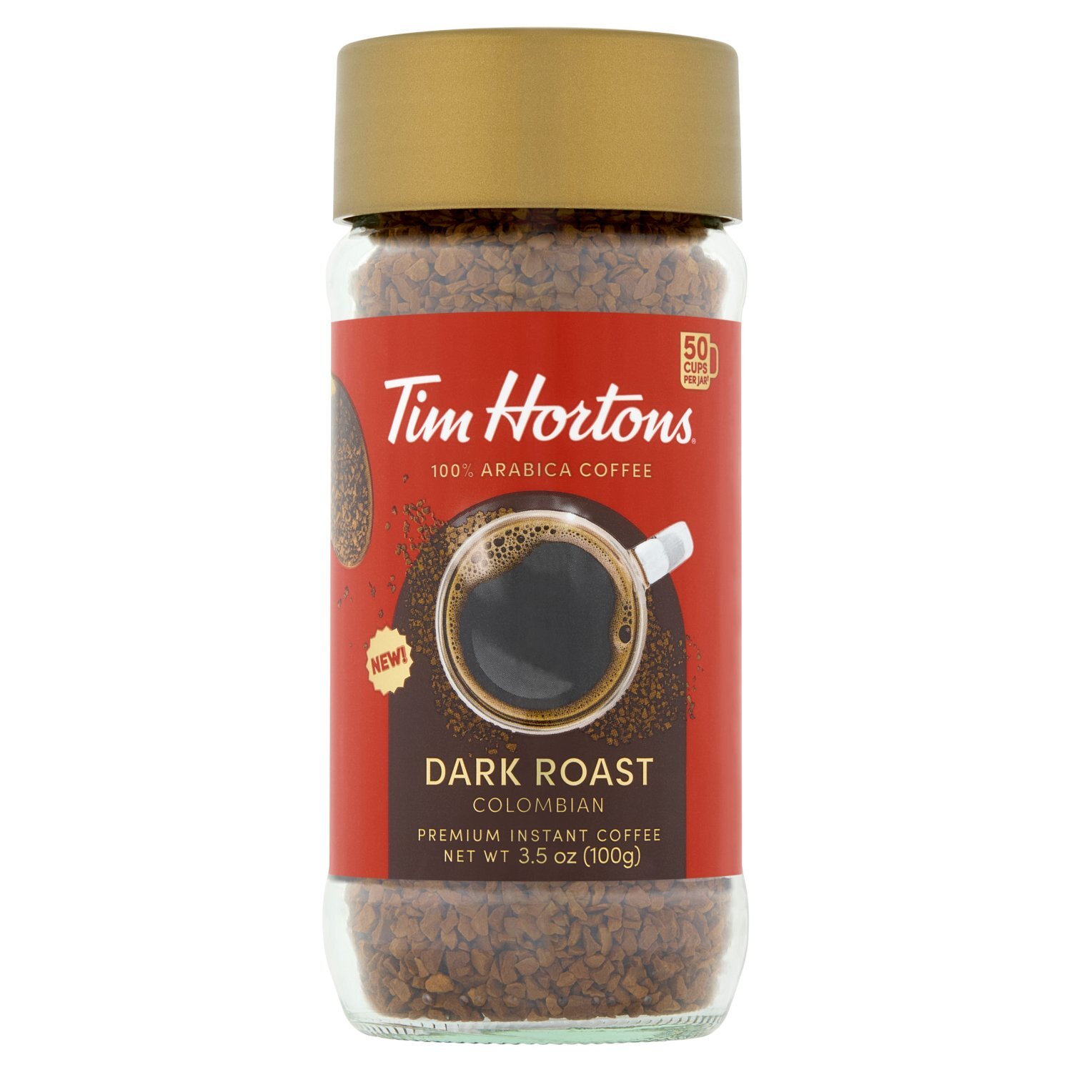 Tim Hortons Dark Roast Colombian Premium Instant 100% Arabica Coffee, 3.5 oz Image 1 of 6