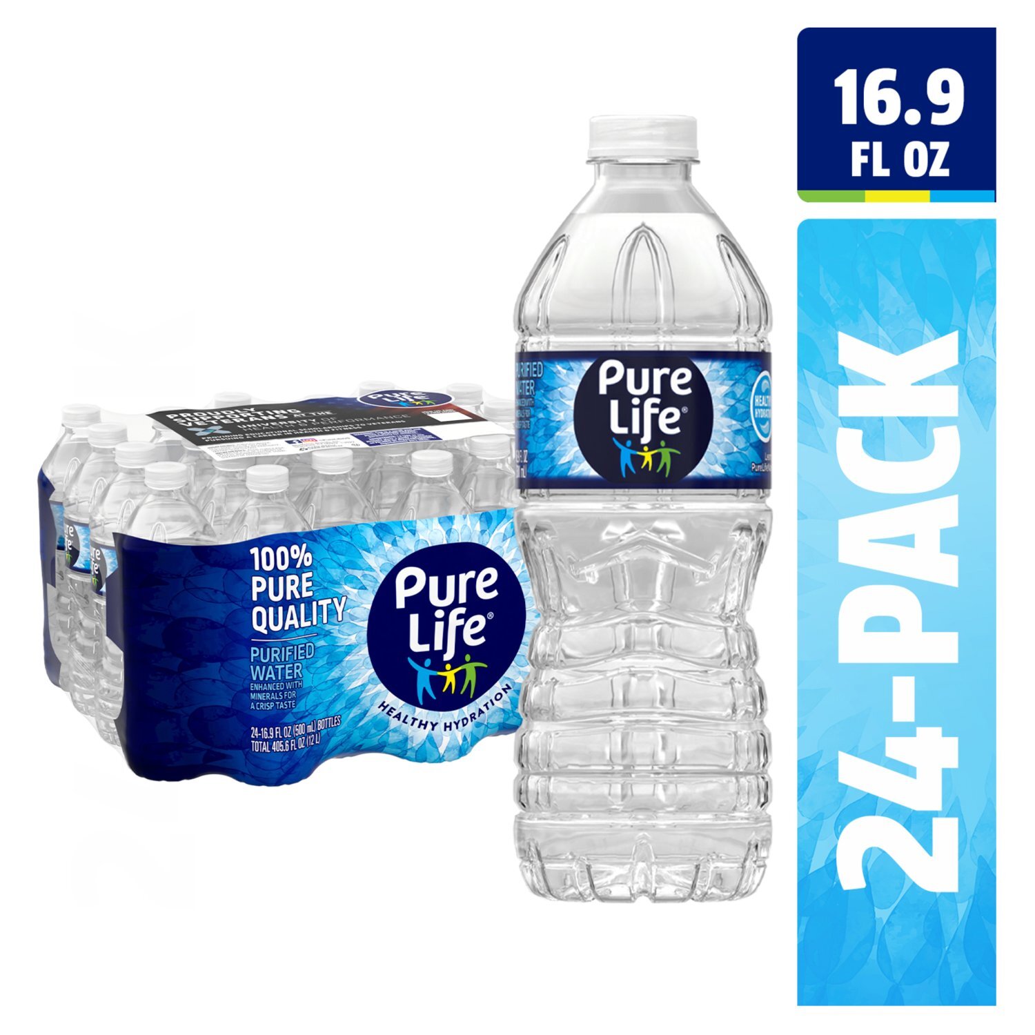 Pure Life Purified Water, 16.9 fl oz, 24 count - The Fresh Grocer