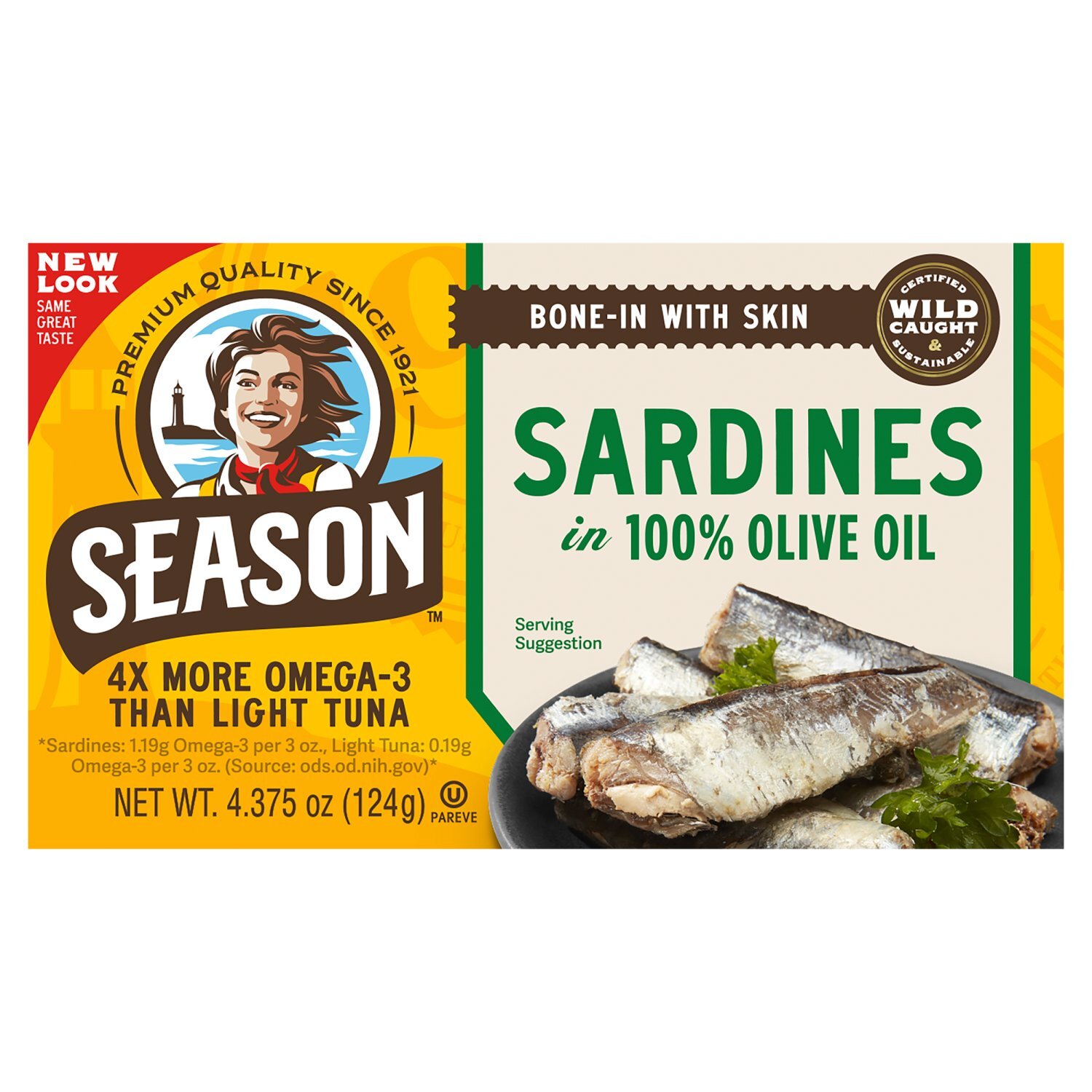 Season Sardines in 100% Olive Oil, 4.375 oz Image 1 of 7