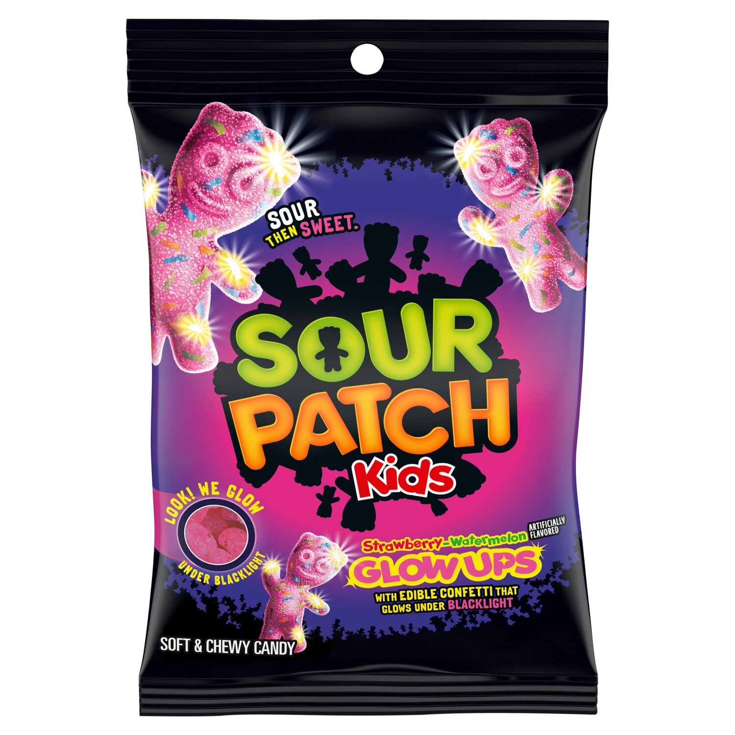 SOUR PATCH KIDS Glow Ups Strawberry-Watermelon Soft & Chewy Gummy Candy Image 1 of 15