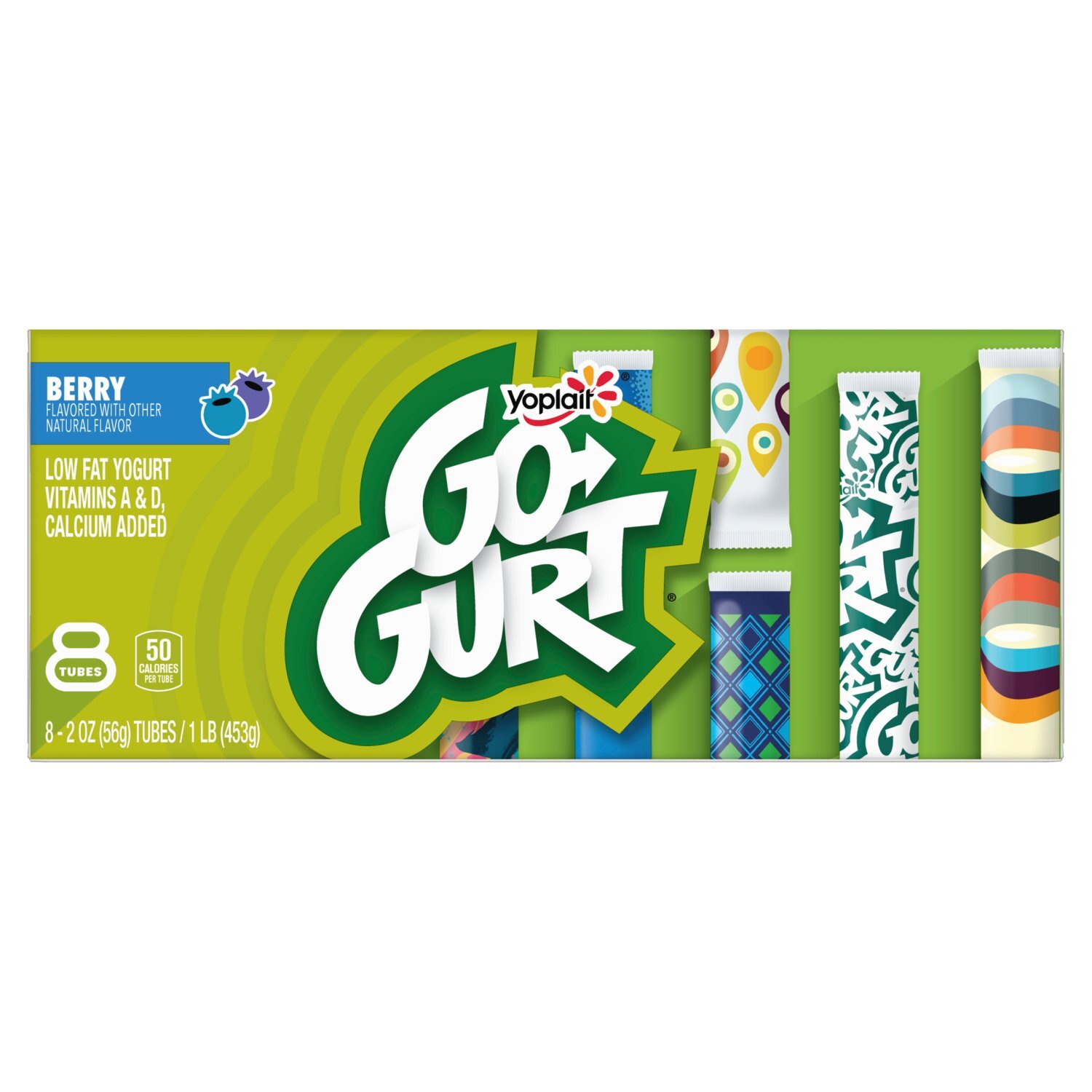 Yoplait Go-Gurt Berry Low Fat Yogurt, 2 oz, 8 count - Price Rite