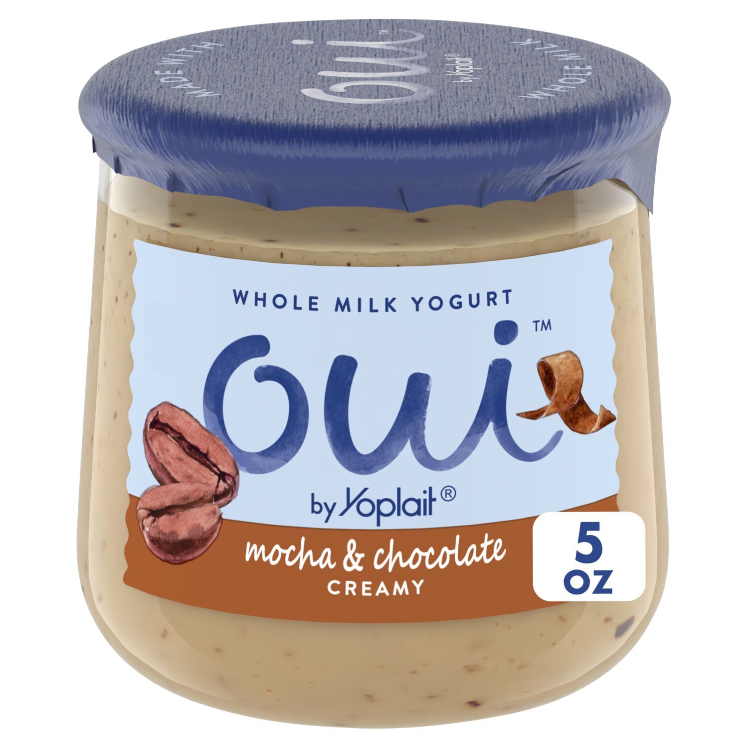 乳液・ミルク Y uki Oui by Yoplait Mocha & Chocolate Creamy Whole Milk Yogurt, 5 oz