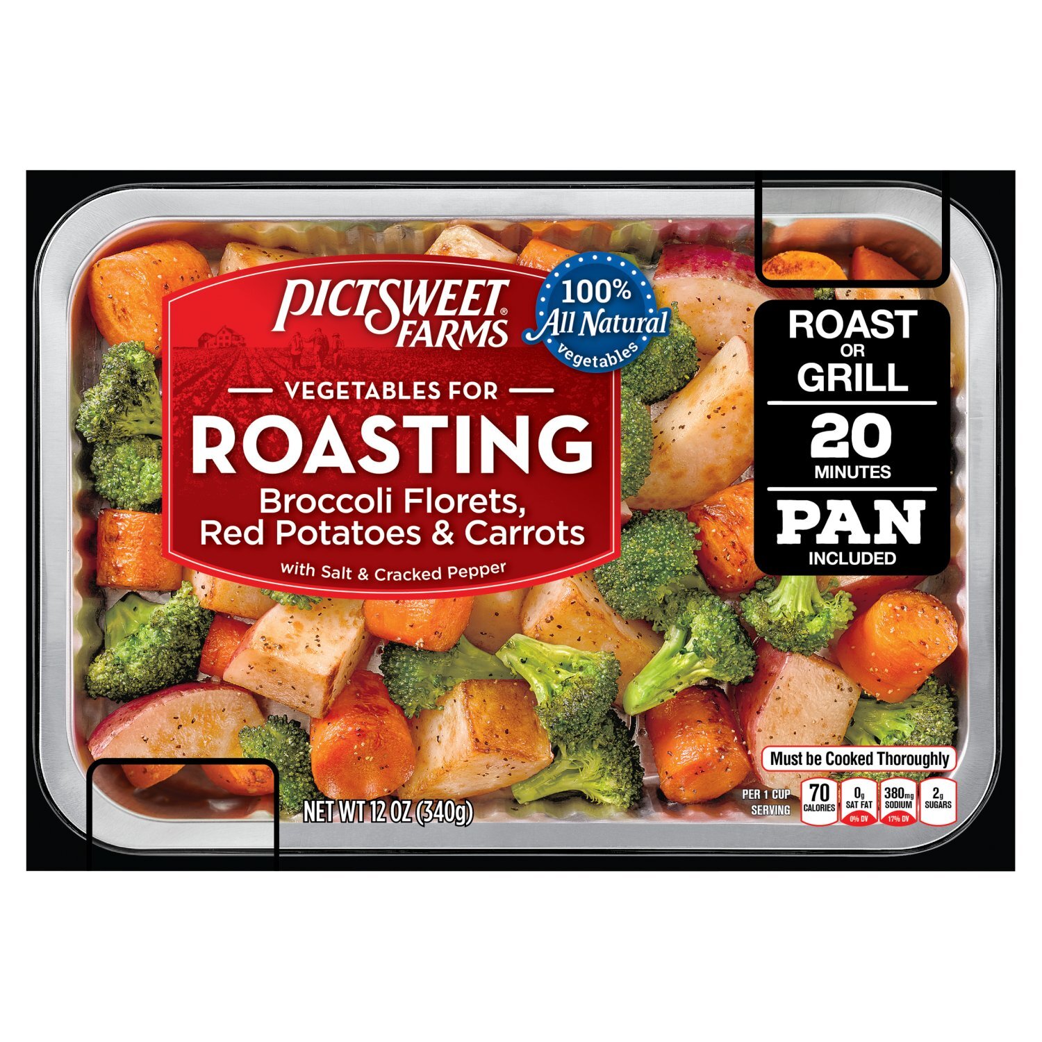 Pictsweet Farms Vegetables for Roasting Broccoli Florets, Red Potatoes & Carrots, 12 oz Image 1 of 6