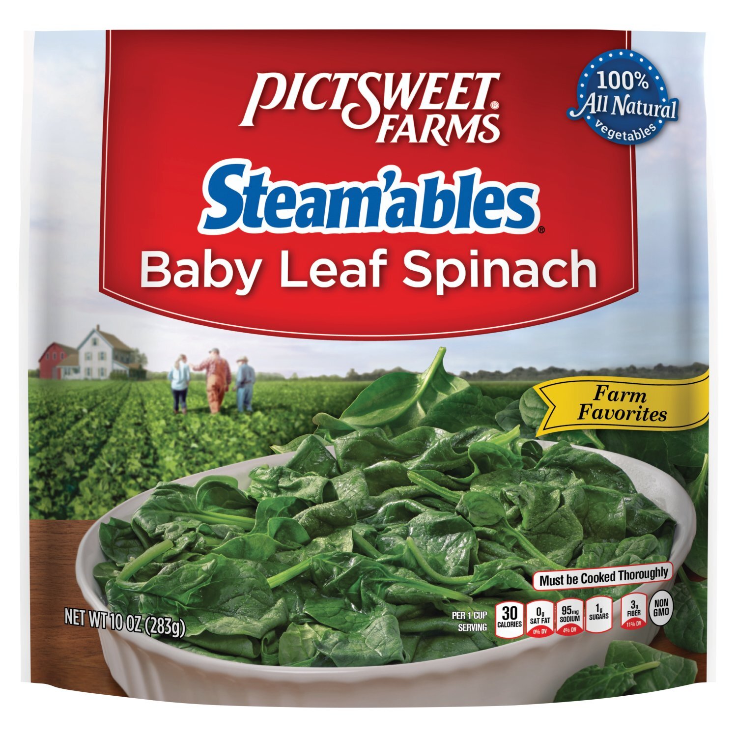 Pictsweet Farms Steam'ables Baby Leaf Spinach, 10 oz Image 1 of 6