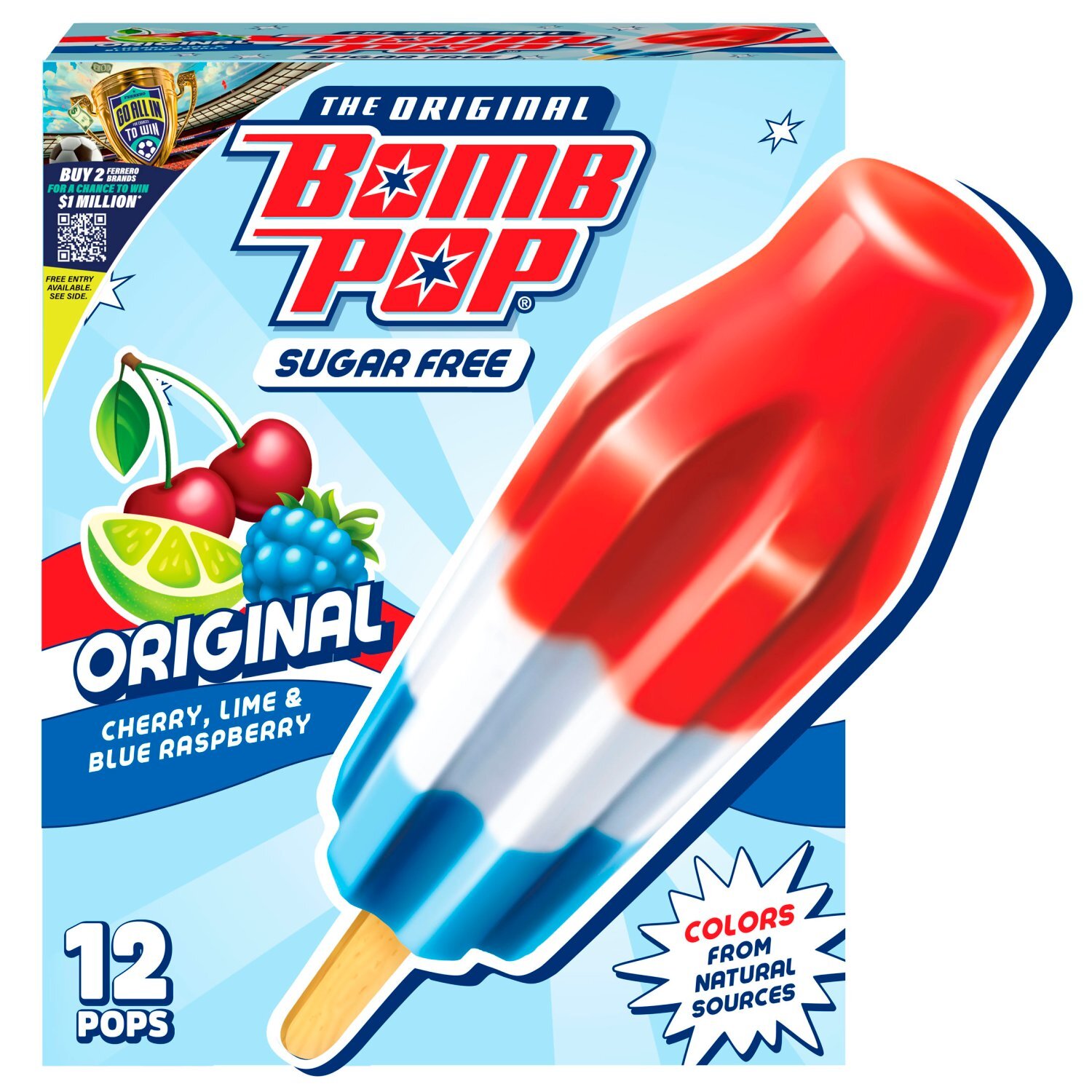 Bomb Pop The Original Sugar Free Cherry, Lime & Blue Raspberry