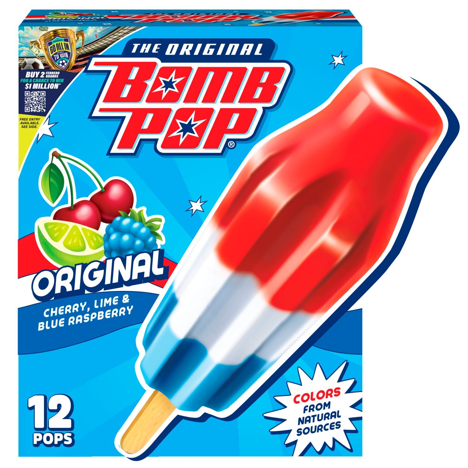 Bomb Pop The Original Cherry, Lime & Blue Raspberry Pops, 1.75 fl