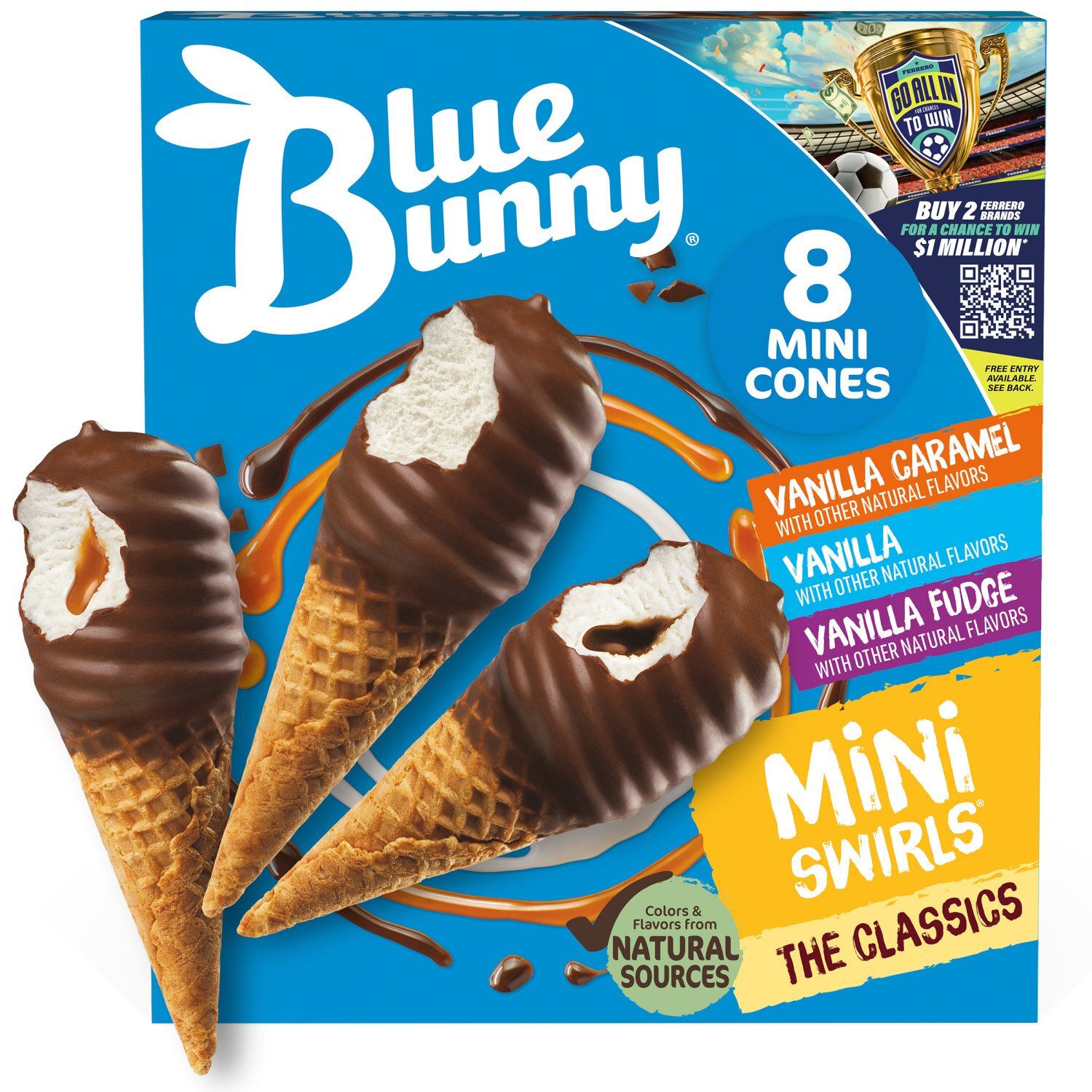 ブルーアイズ　　マオ&スイレン Blue Bunny Mini Swirls The Classics Frozen Dairy Dessert, 2.25 fl
