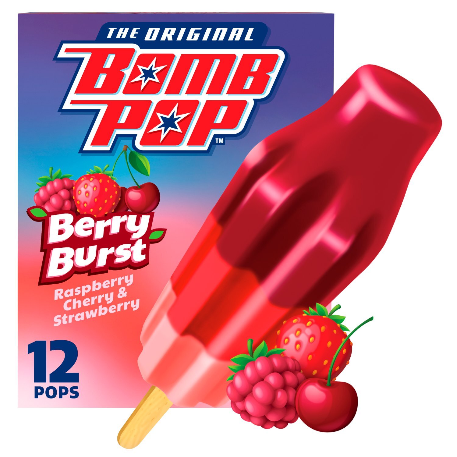 Bomb Pop The Original Berry Burst Frozen Confection, 1.75 fl oz