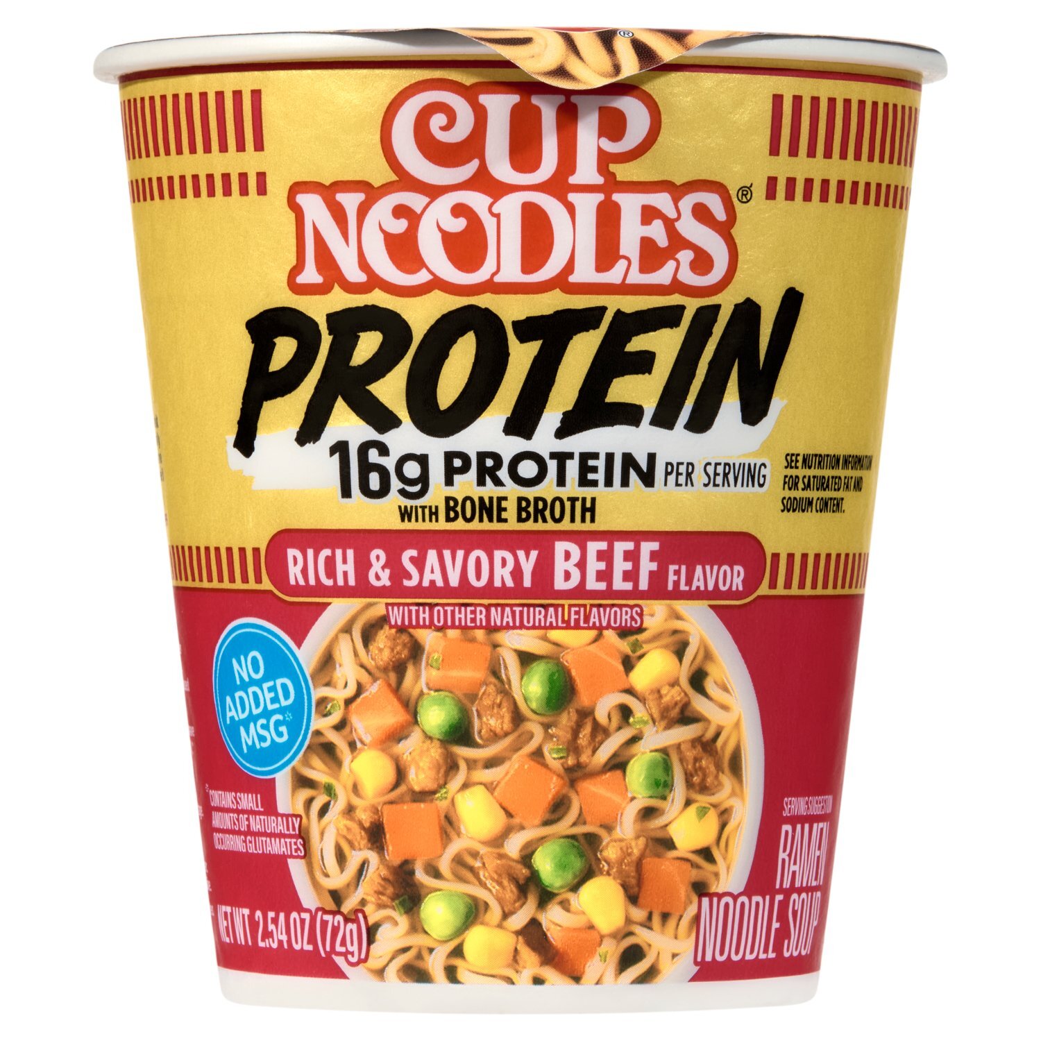 Nissin Cup Noodles Protein Rich & Savory Beef Flavor Ramen Noodle