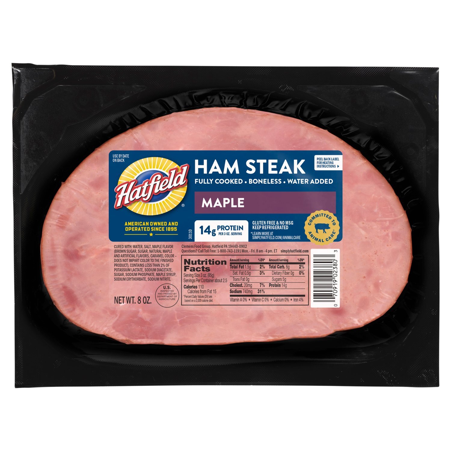 Hatfield Maple Ham Steak, 8 oz Image 1 of 4