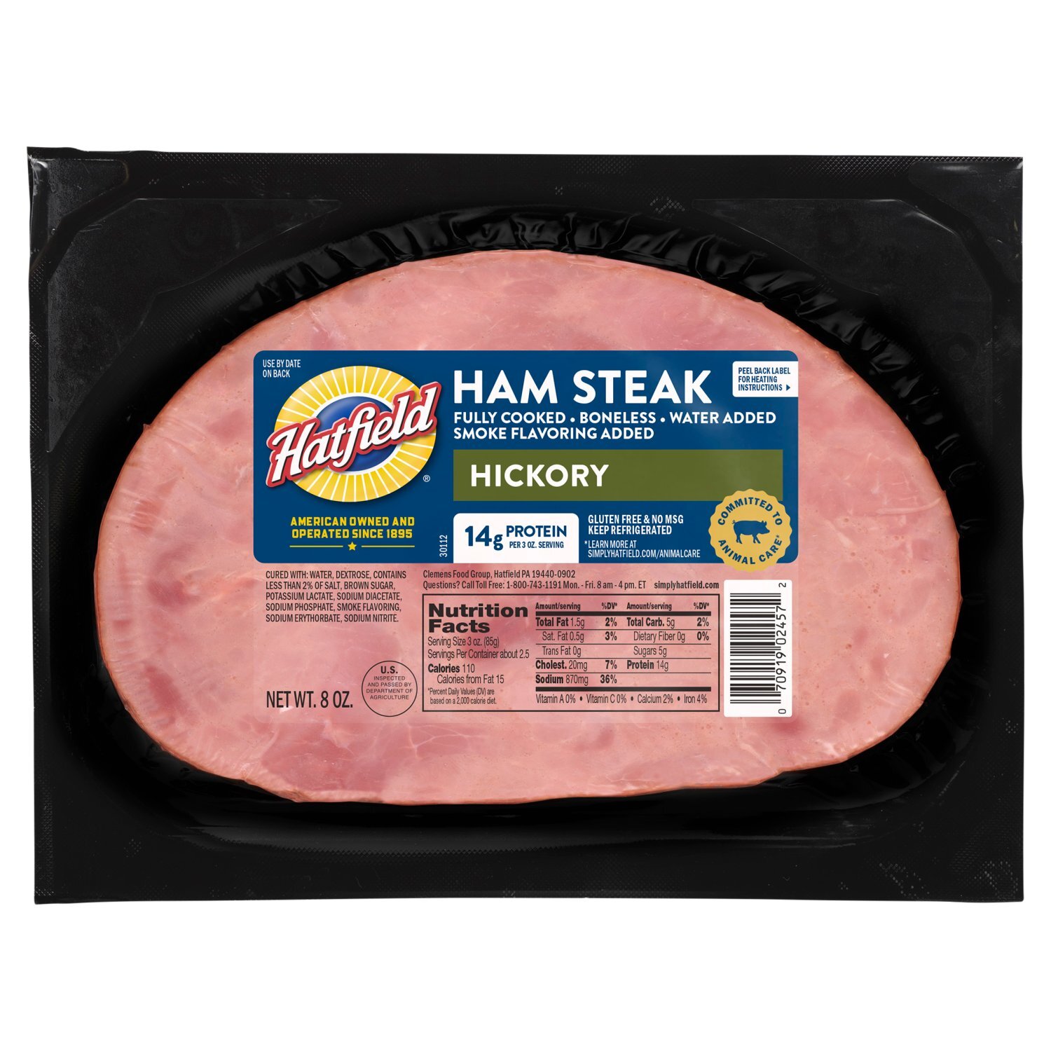 Hatfield Hickory Ham Steak, 8 oz Image 1 of 4