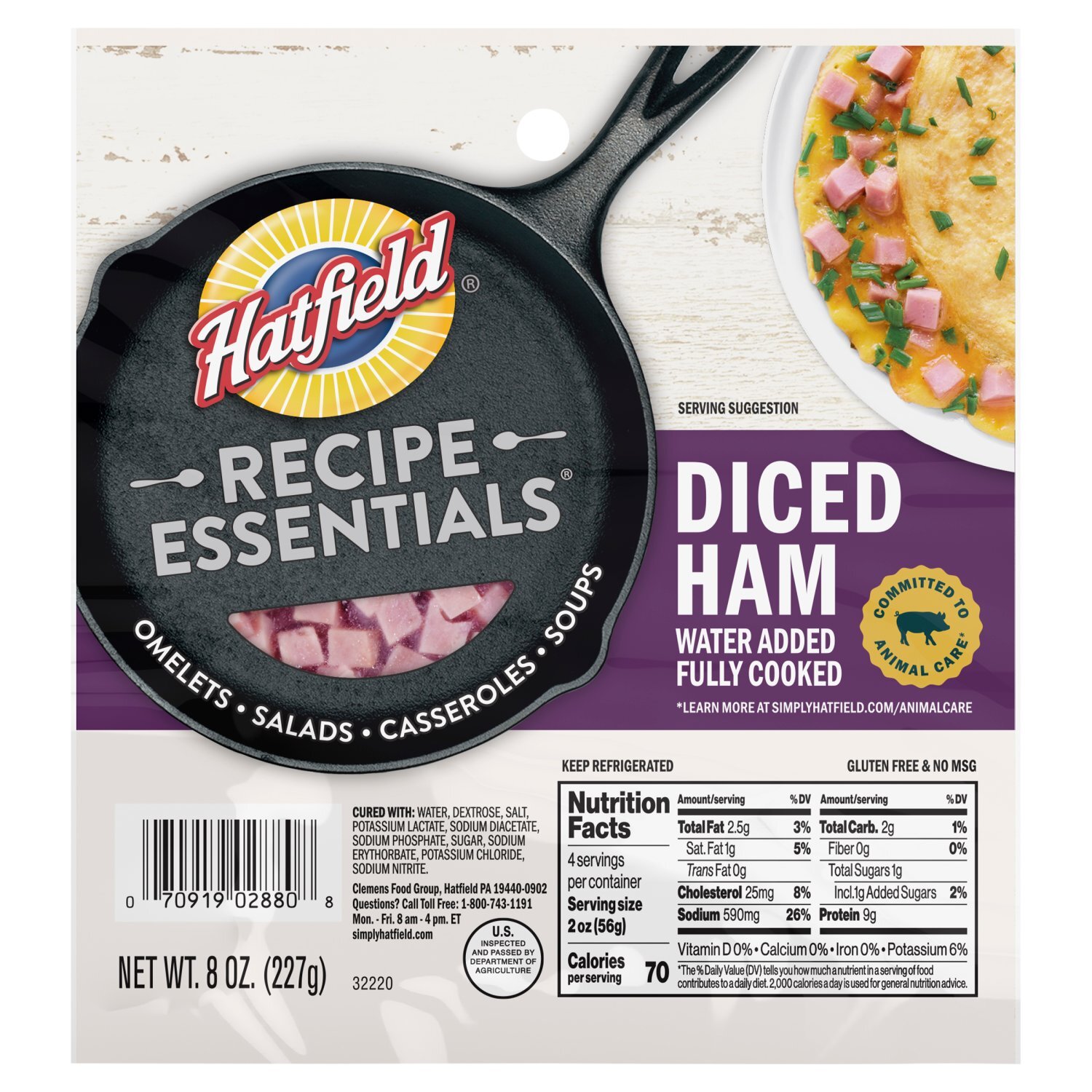 Hatfield Recipe Essentials Diced Ham, 8 oz Image 1 of 5